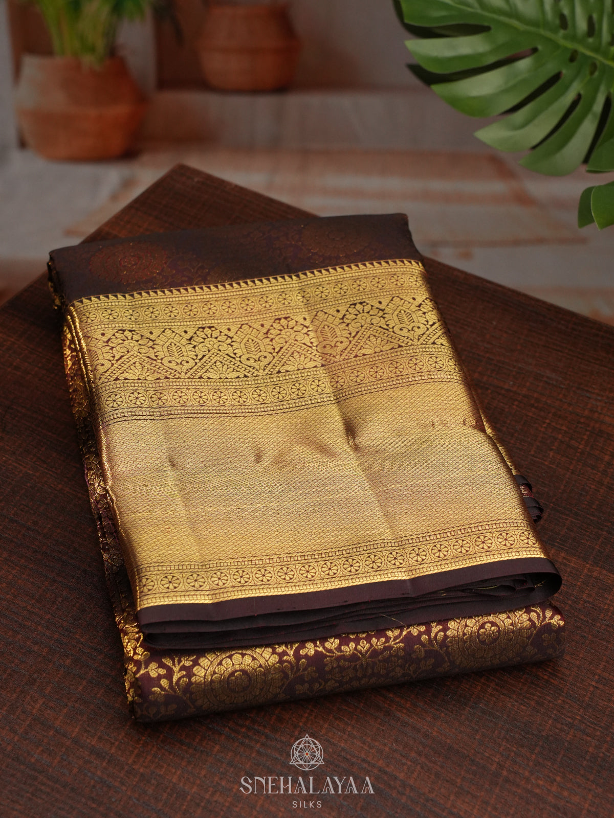 Coffee Brown Kanjivaram Silk Saree
