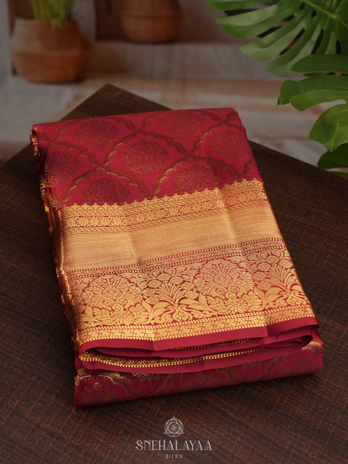 Maroon Kanjivaram Silk Saree