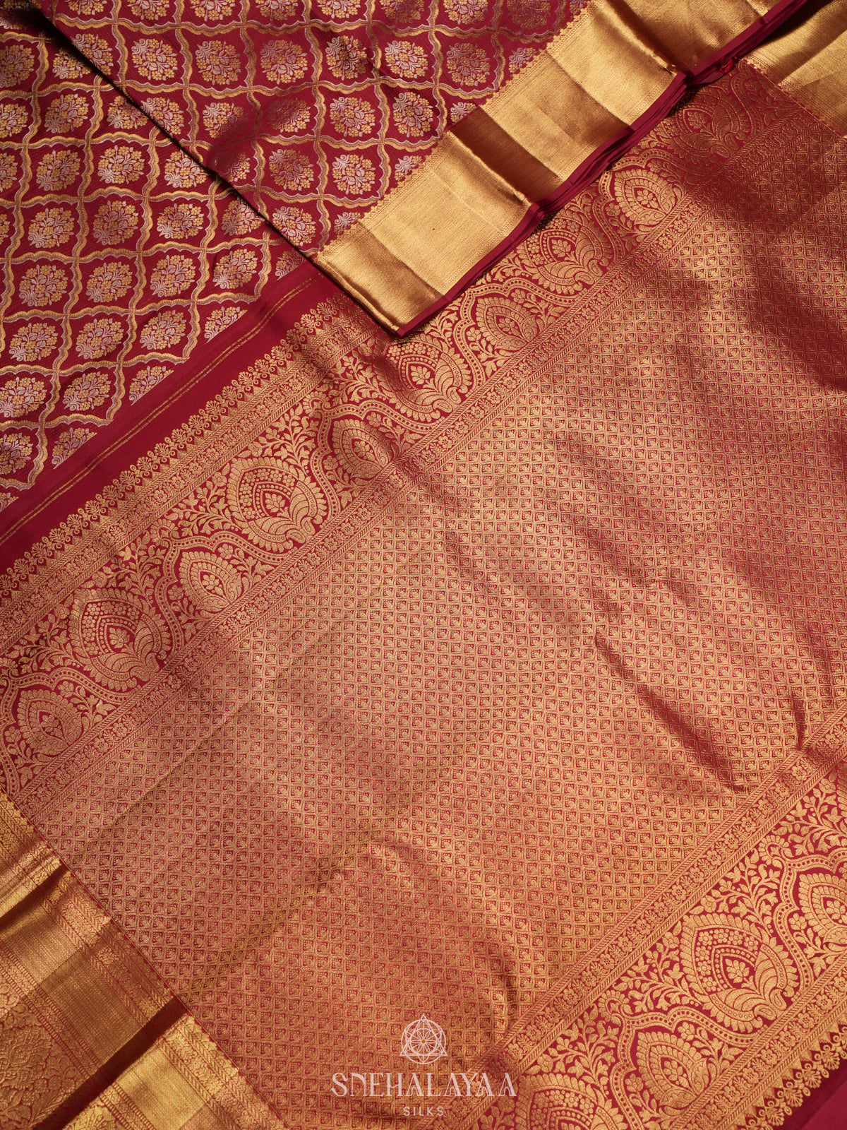 Maroon Kanjivaram Silk Saree