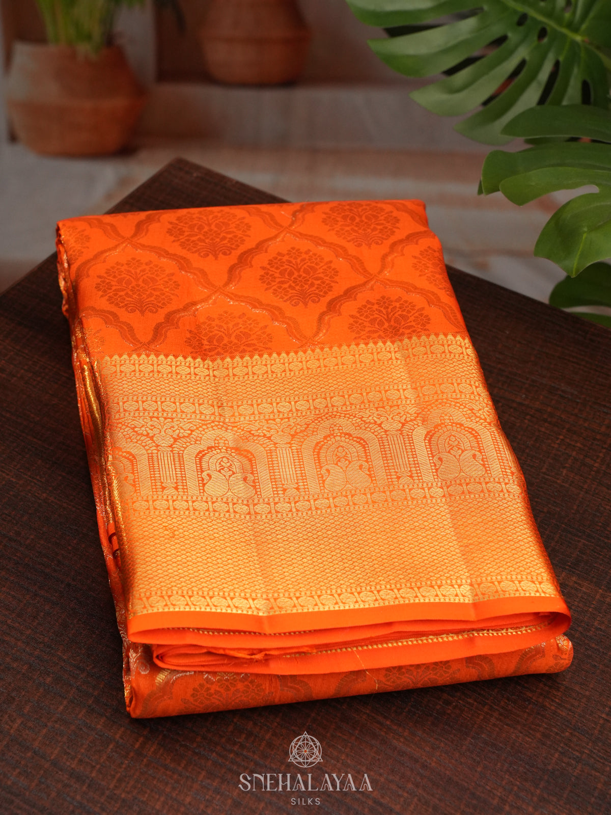 Orange Kanjivaram Silk Saree