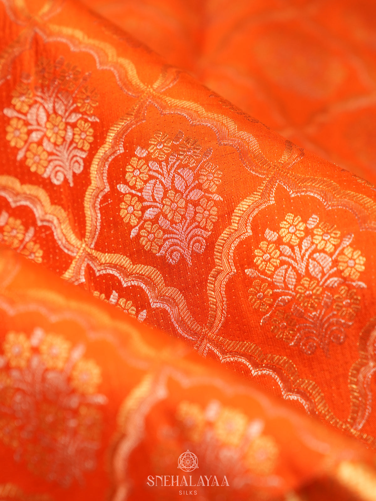 Orange Kanjivaram Silk Saree