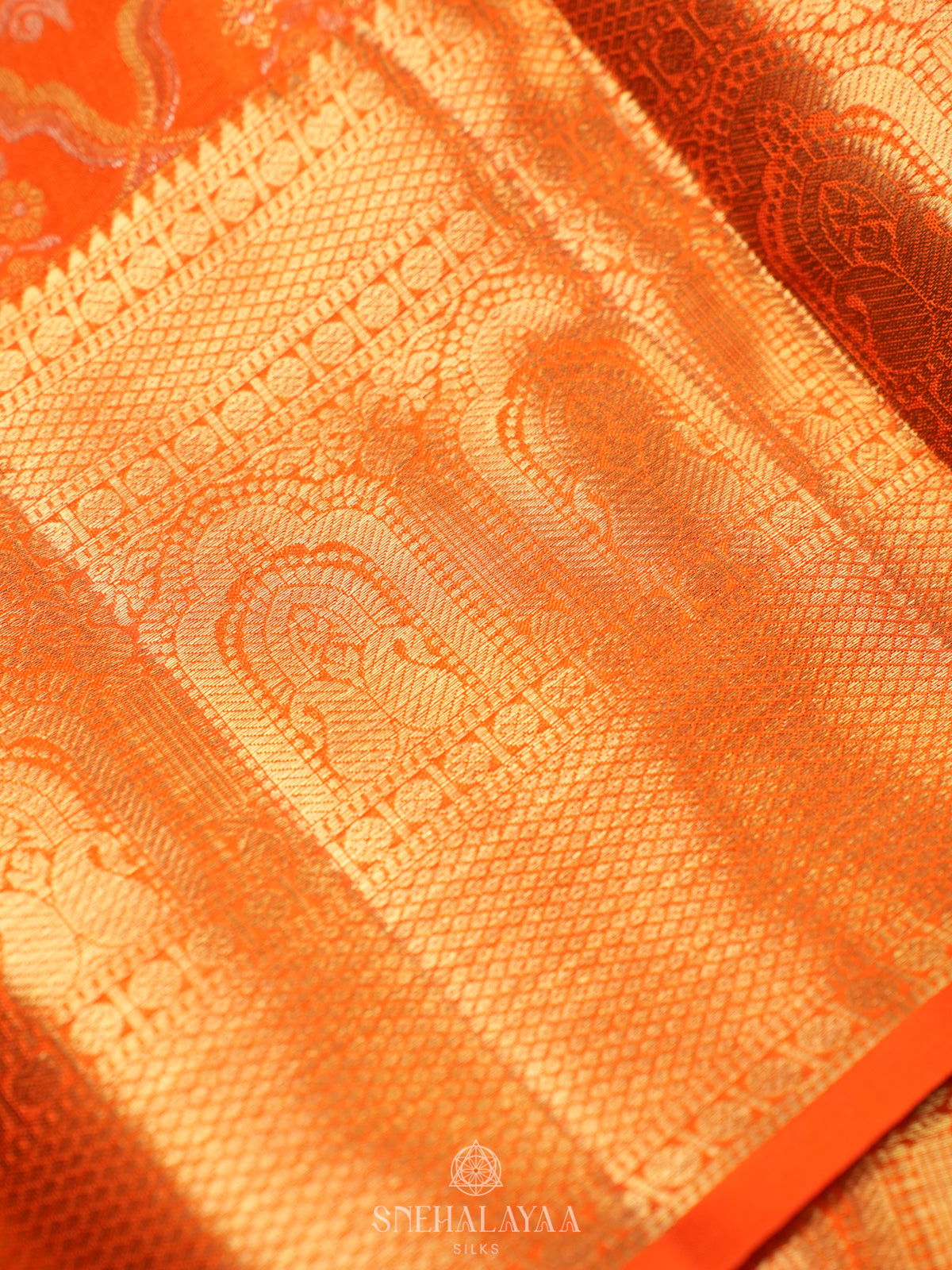 Orange Kanjivaram Silk Saree