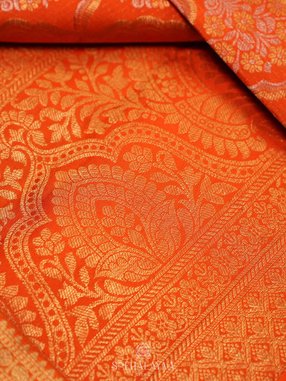 Orange Kanjivaram Silk Saree
