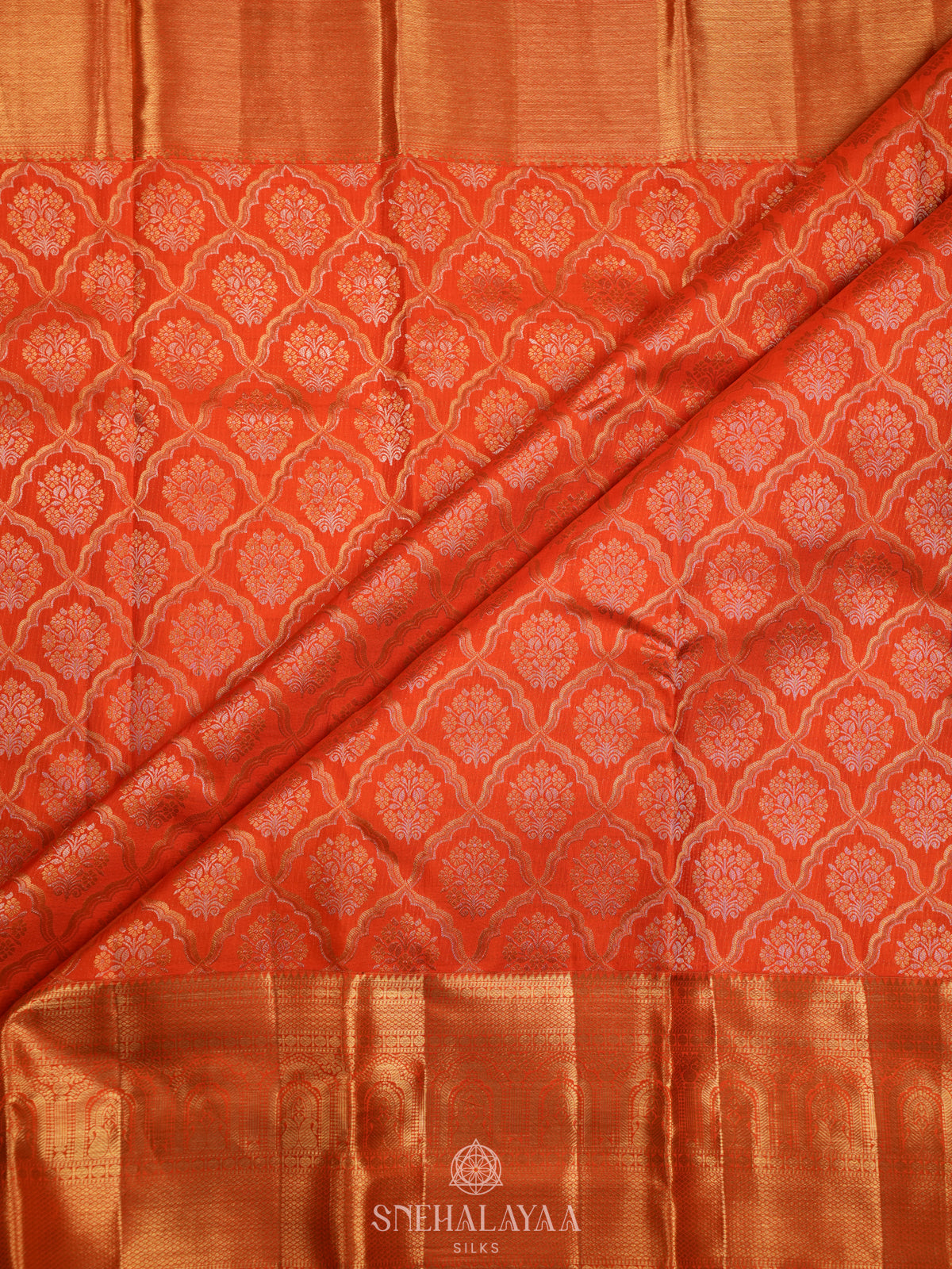 Orange Kanjivaram Silk Saree