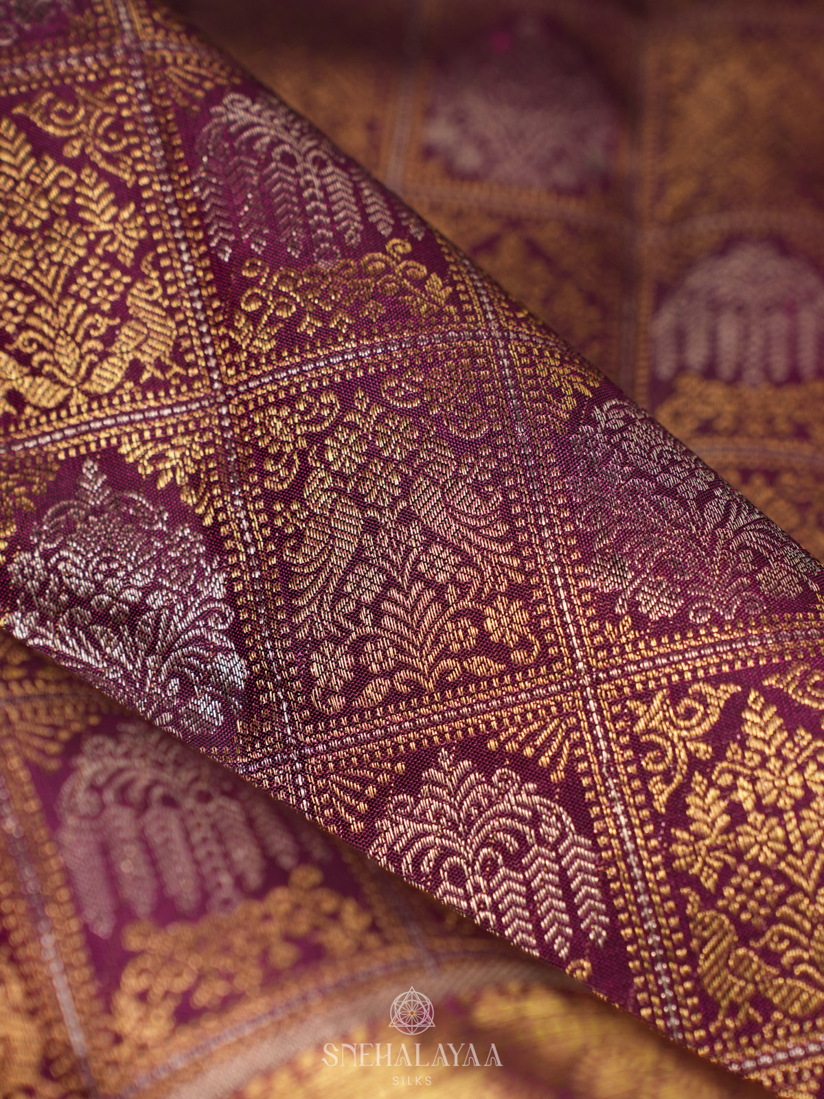 Burgundy Kanjivaram Silk Saree