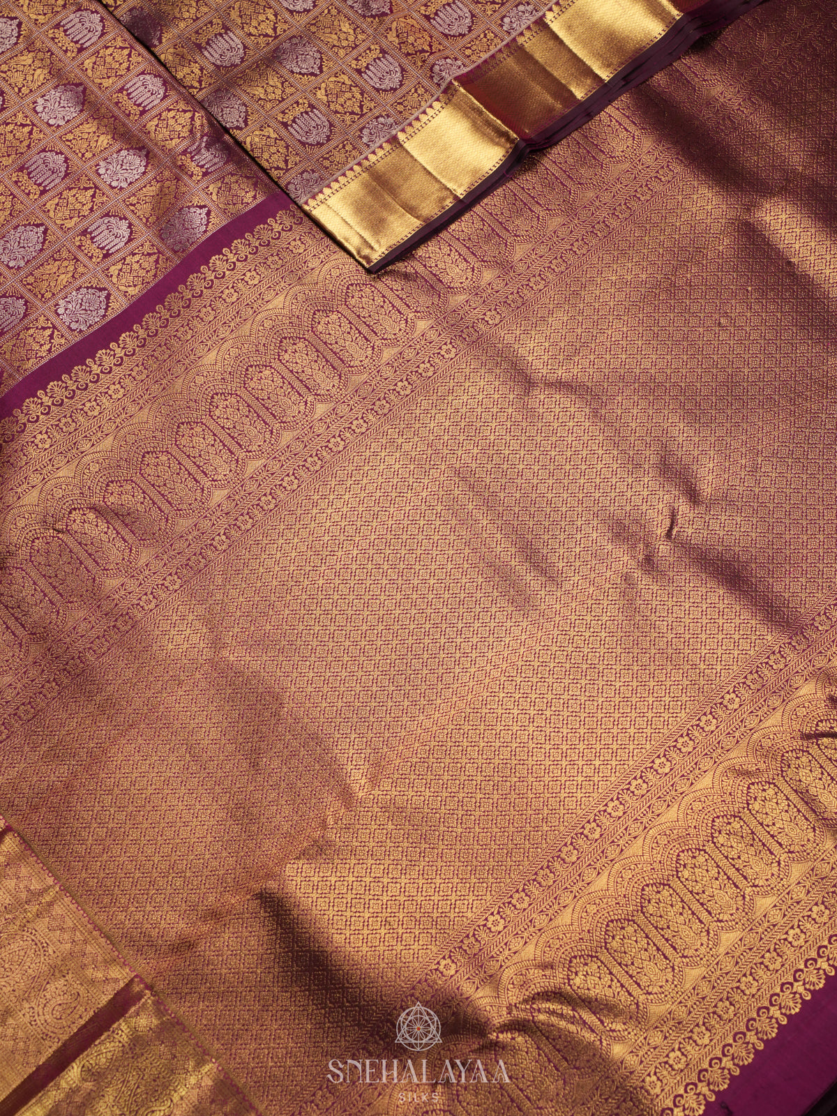 Burgundy Kanjivaram Silk Saree