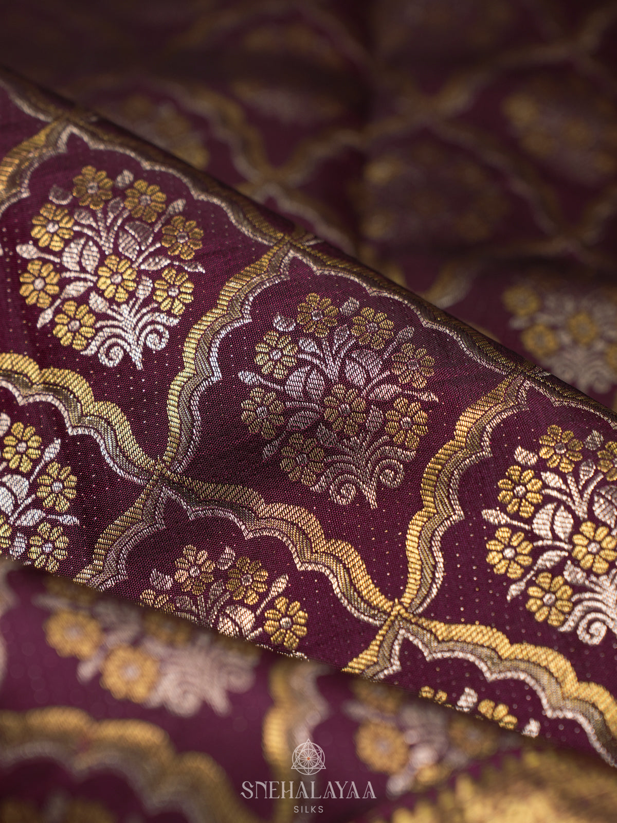 Wine Kanjivaram Silk Saree