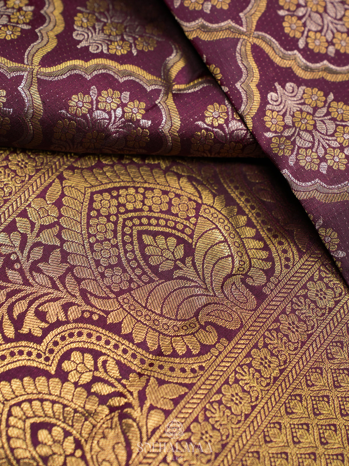 Wine Kanjivaram Silk Saree