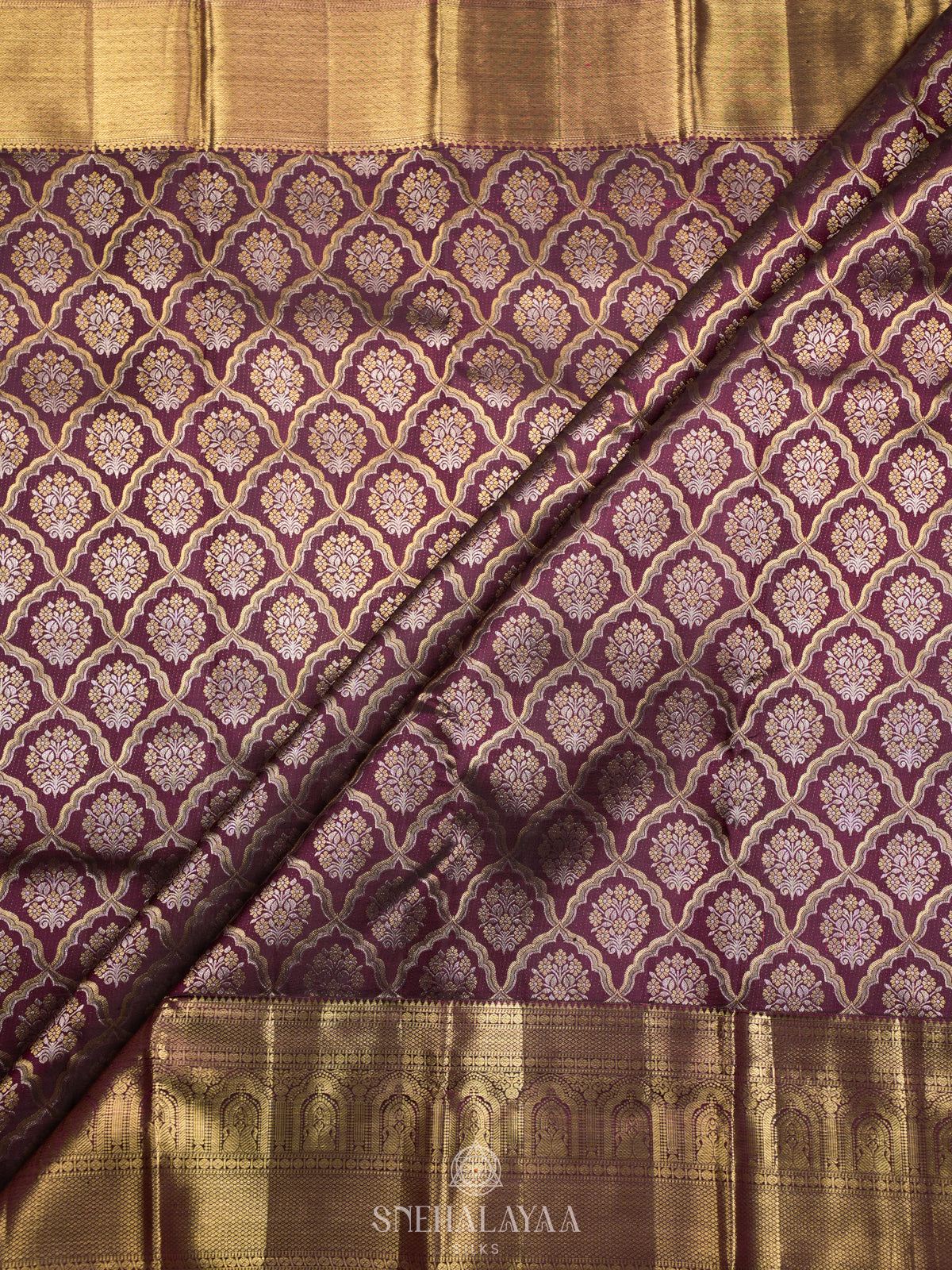 Wine Kanjivaram Silk Saree