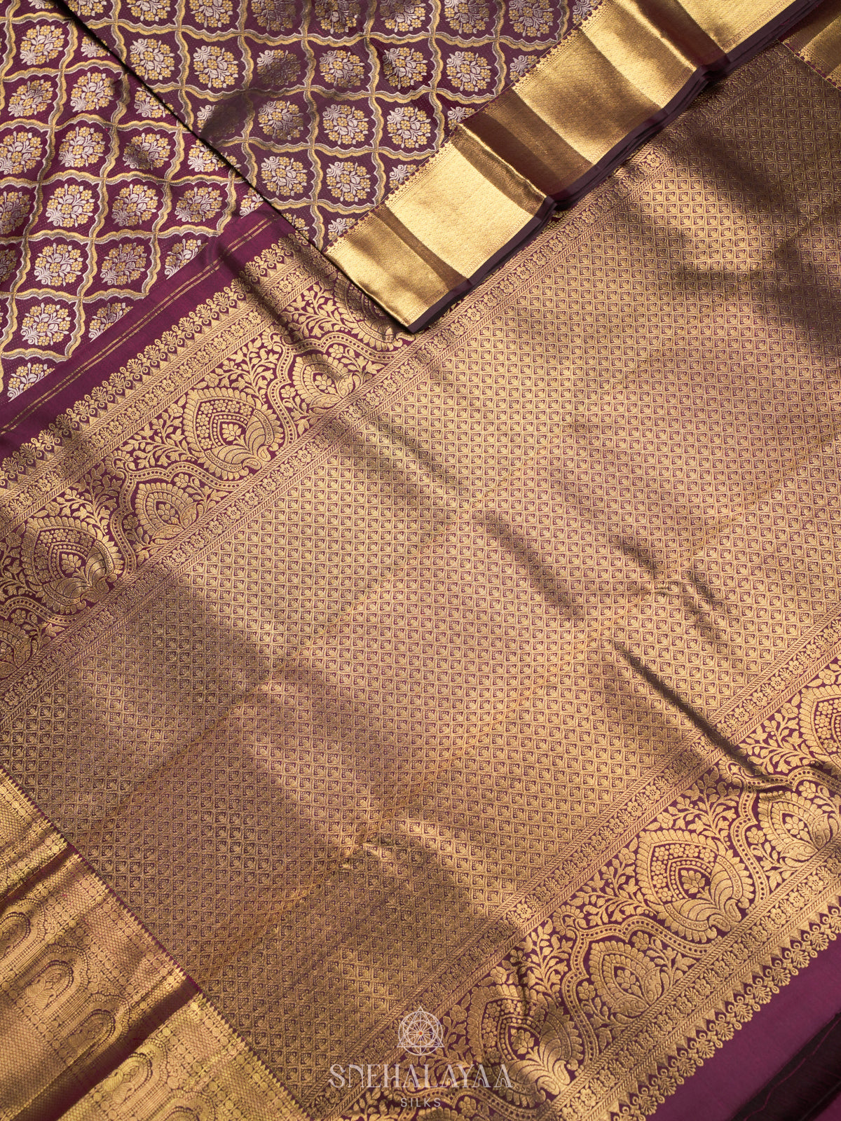 Wine Kanjivaram Silk Saree