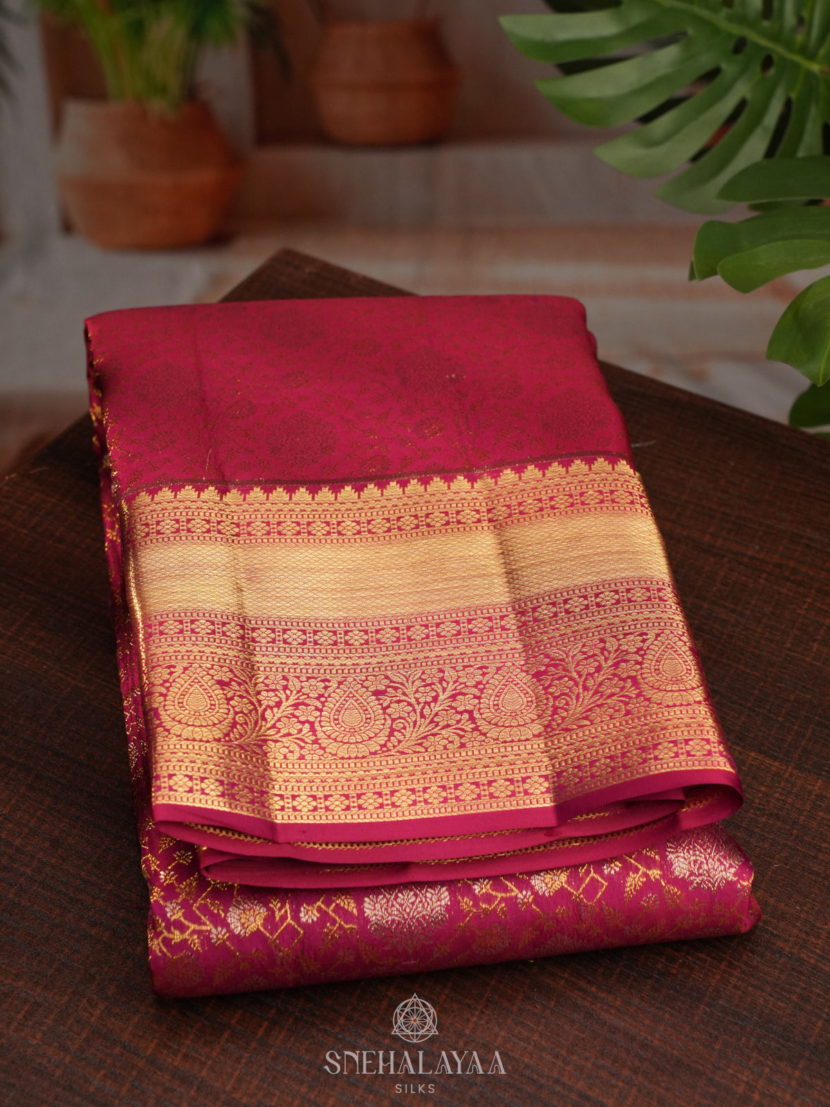 Magenta Pink Kanjivaram Silk Saree