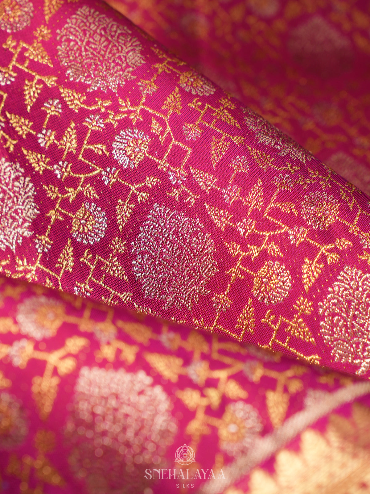 Magenta Pink Kanjivaram Silk Saree