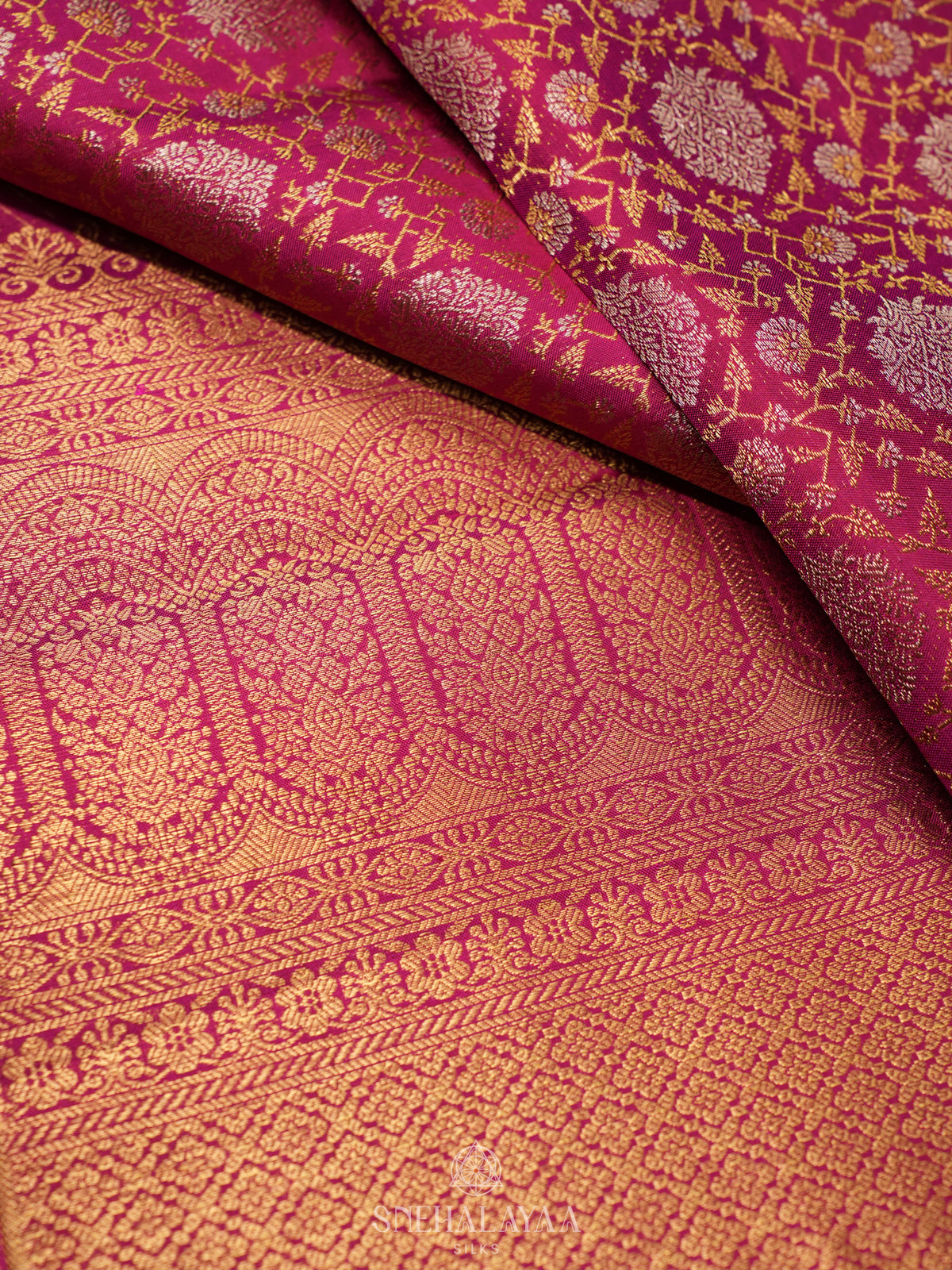 Magenta Pink Kanjivaram Silk Saree