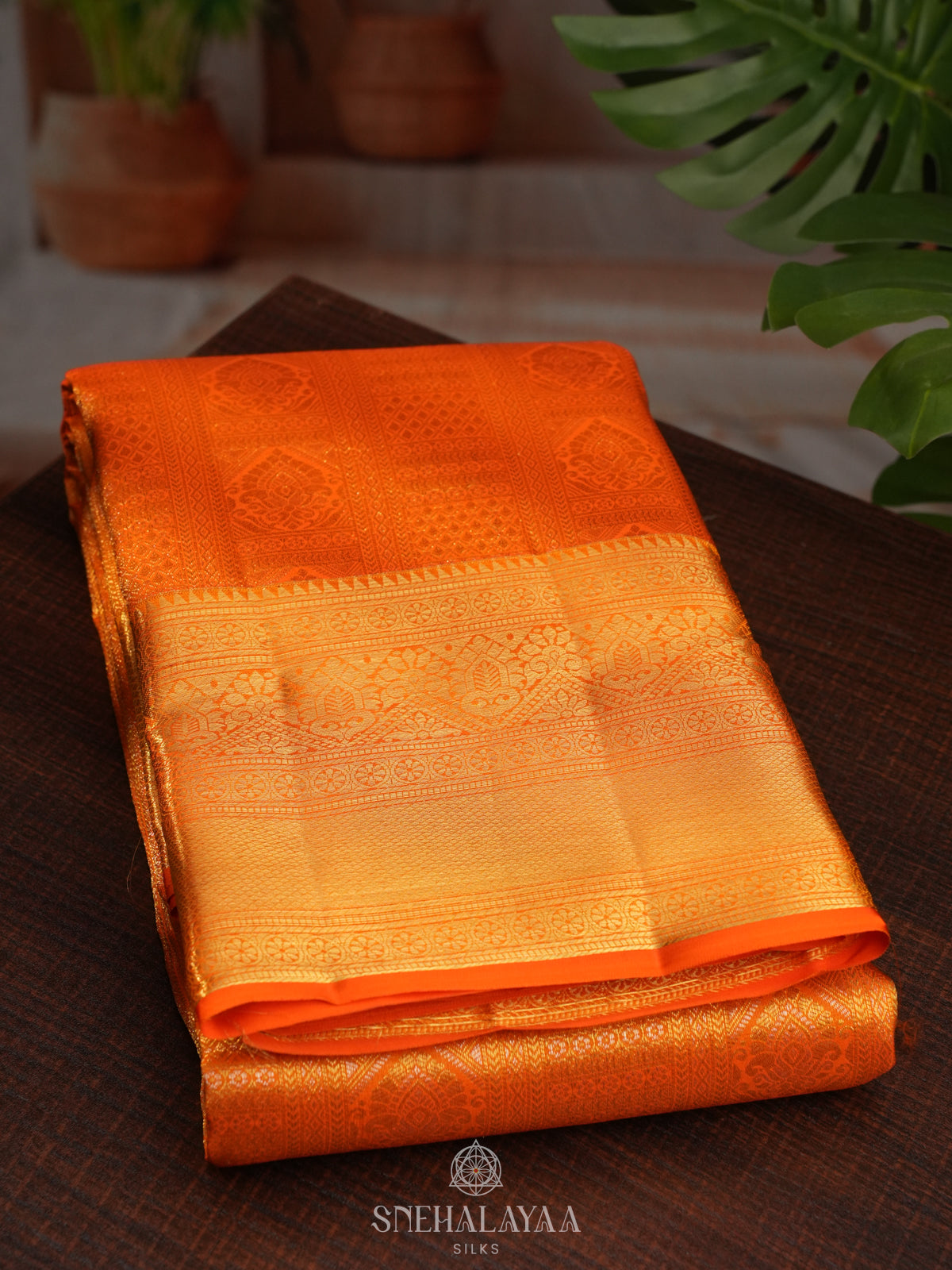 Orange Kanjivaram Silk Saree