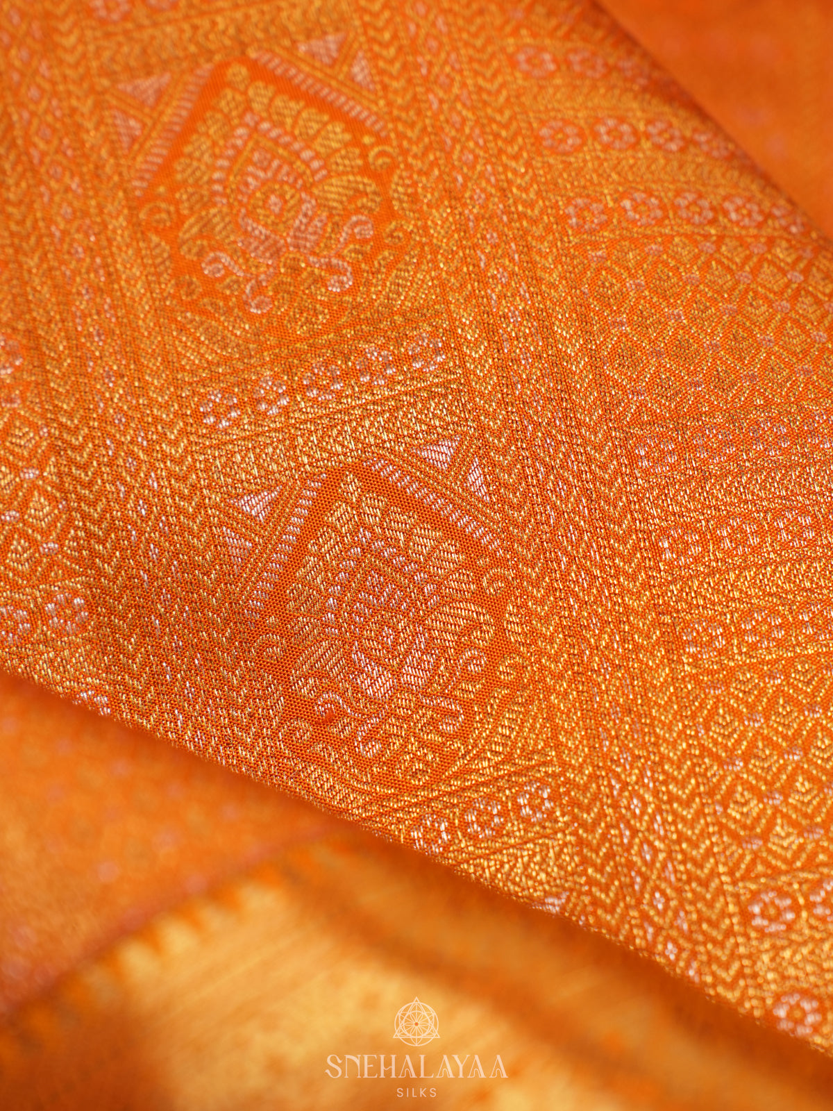 Orange Kanjivaram Silk Saree