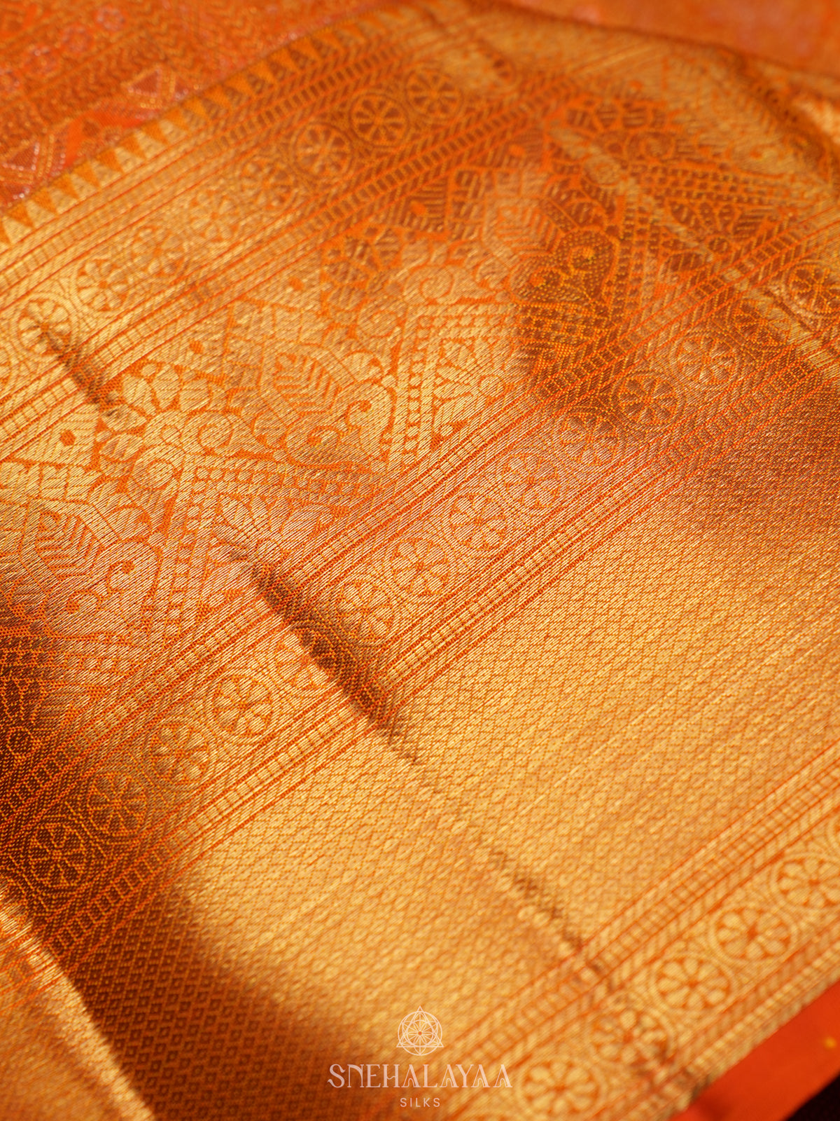Orange Kanjivaram Silk Saree