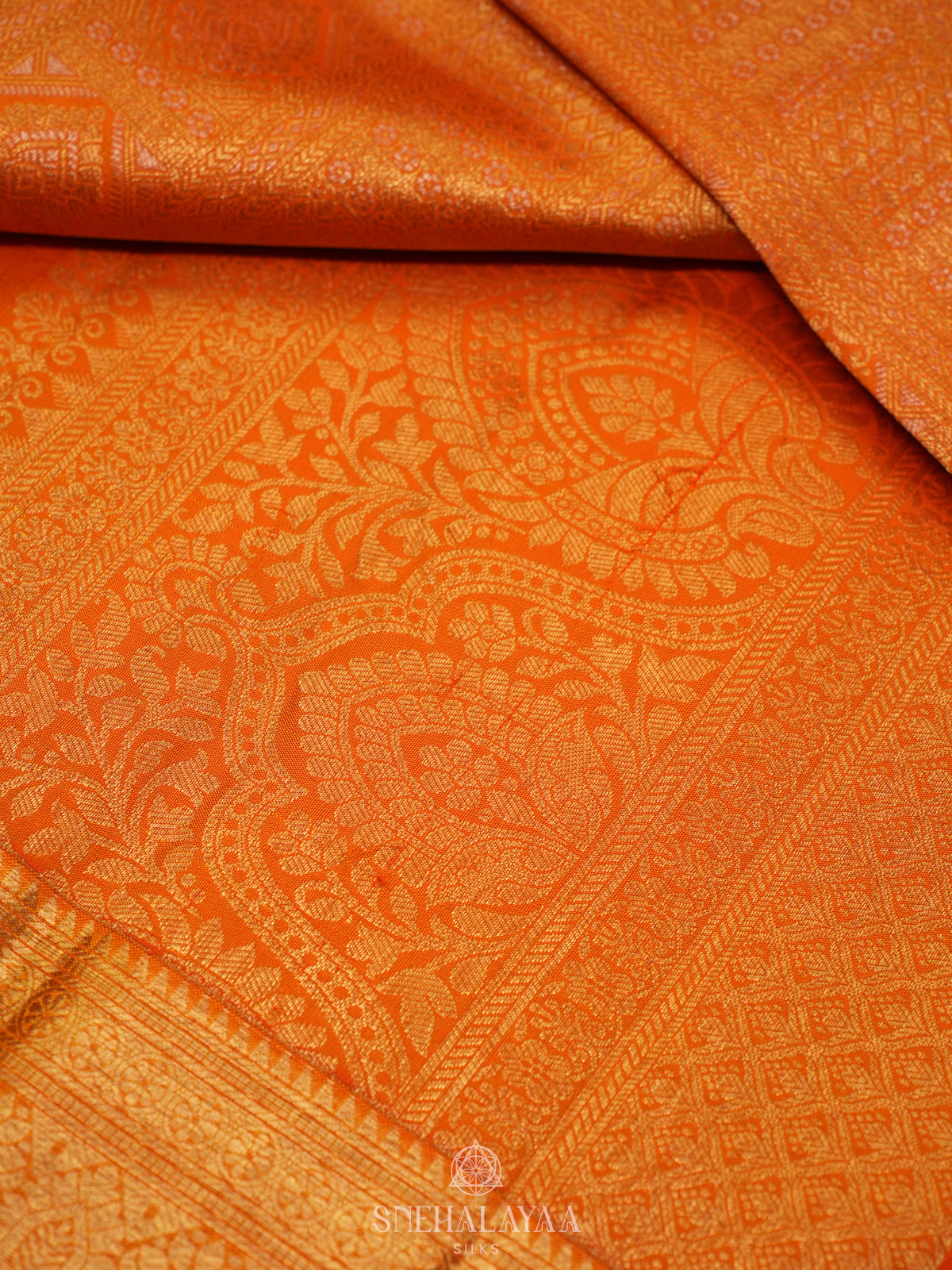 Orange Kanjivaram Silk Saree
