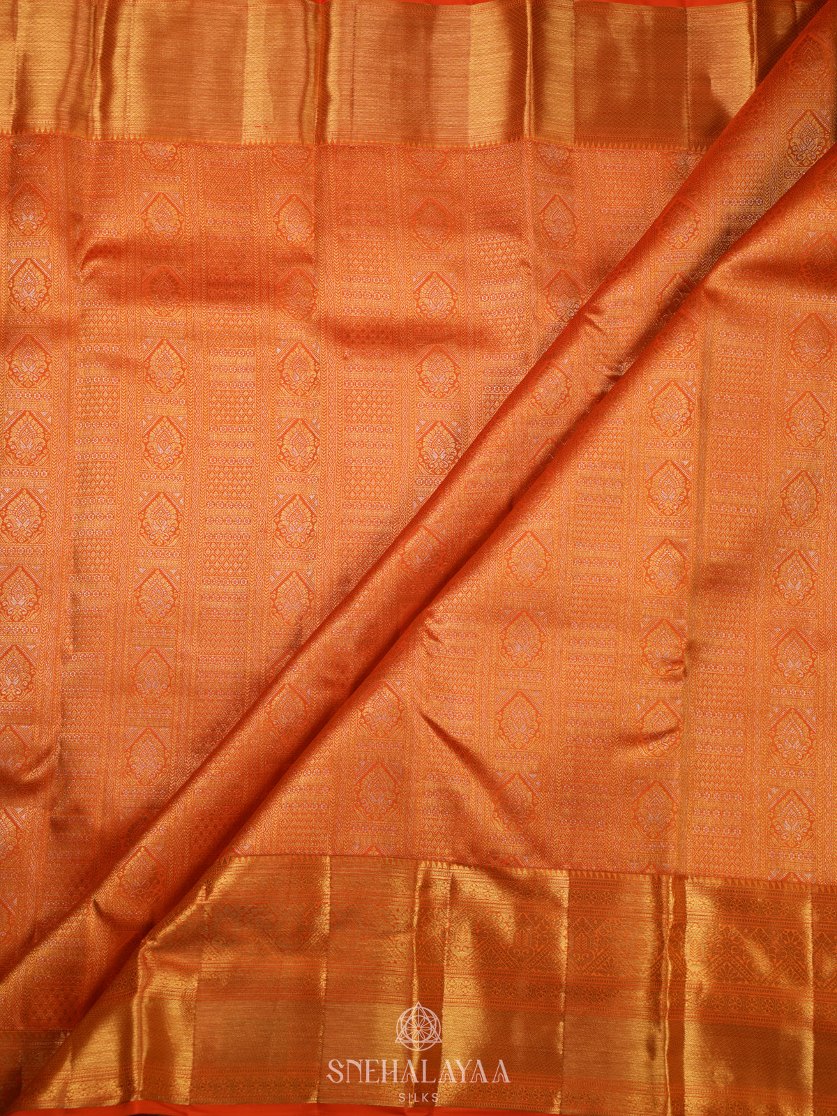 Orange Kanjivaram Silk Saree