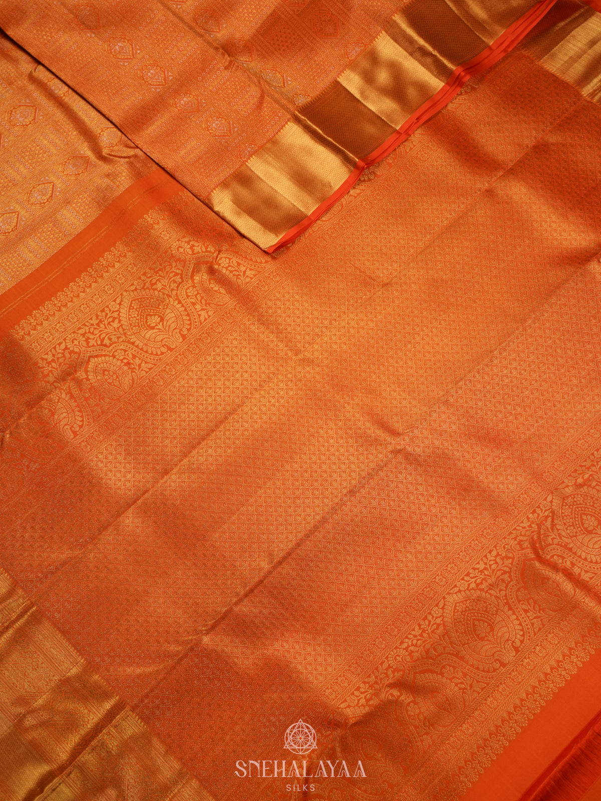 Orange Kanjivaram Silk Saree