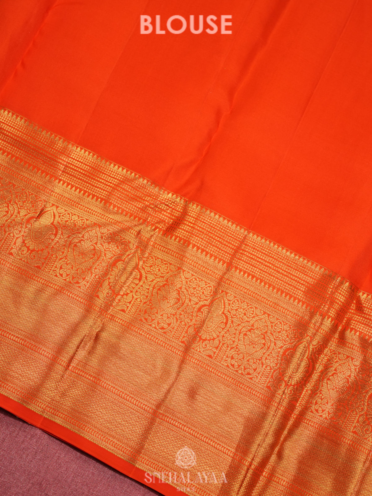 Rust Orange Kanjivaram Silk Saree