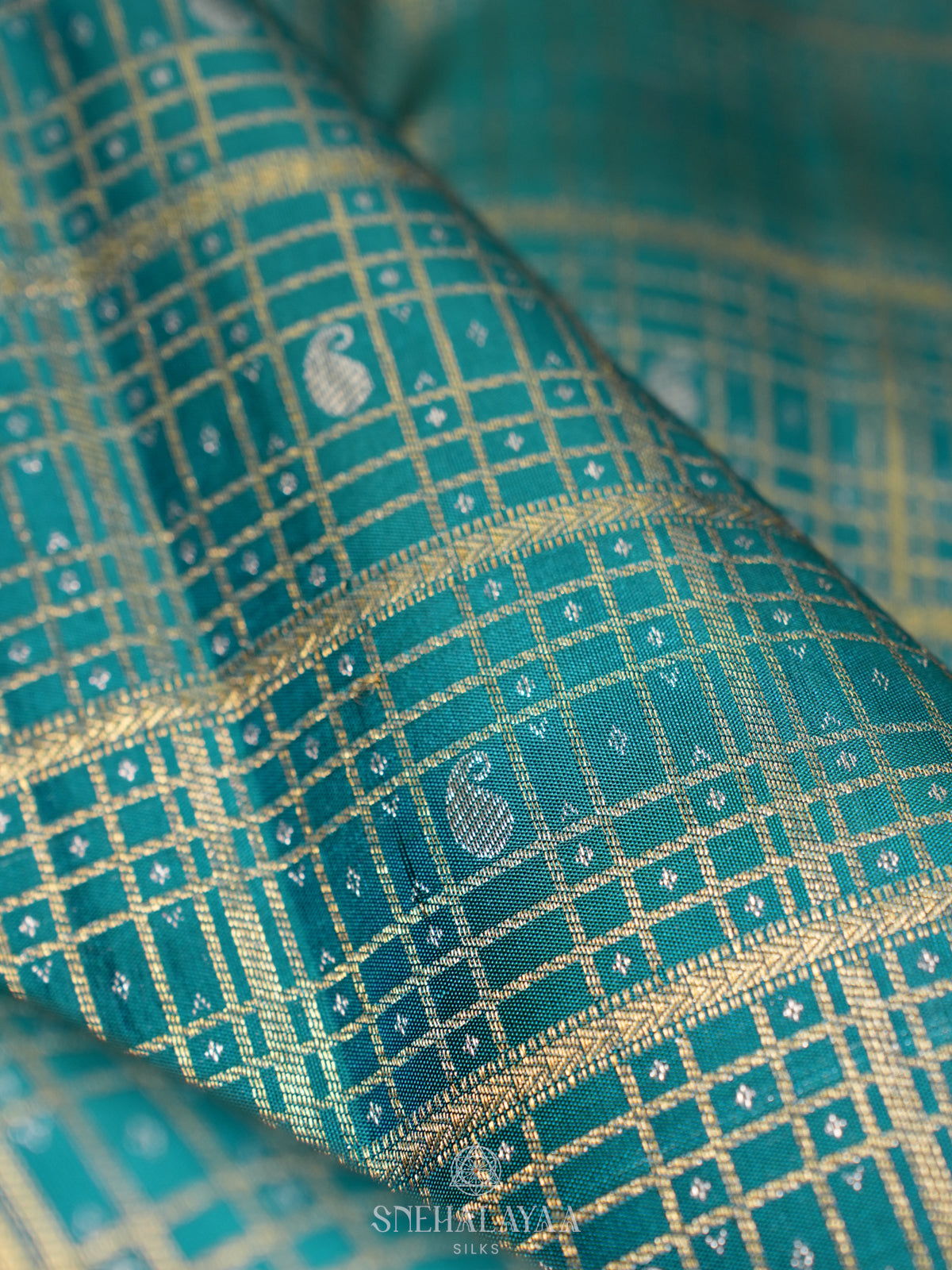 Teal Green Kanjivaram Silk Saree