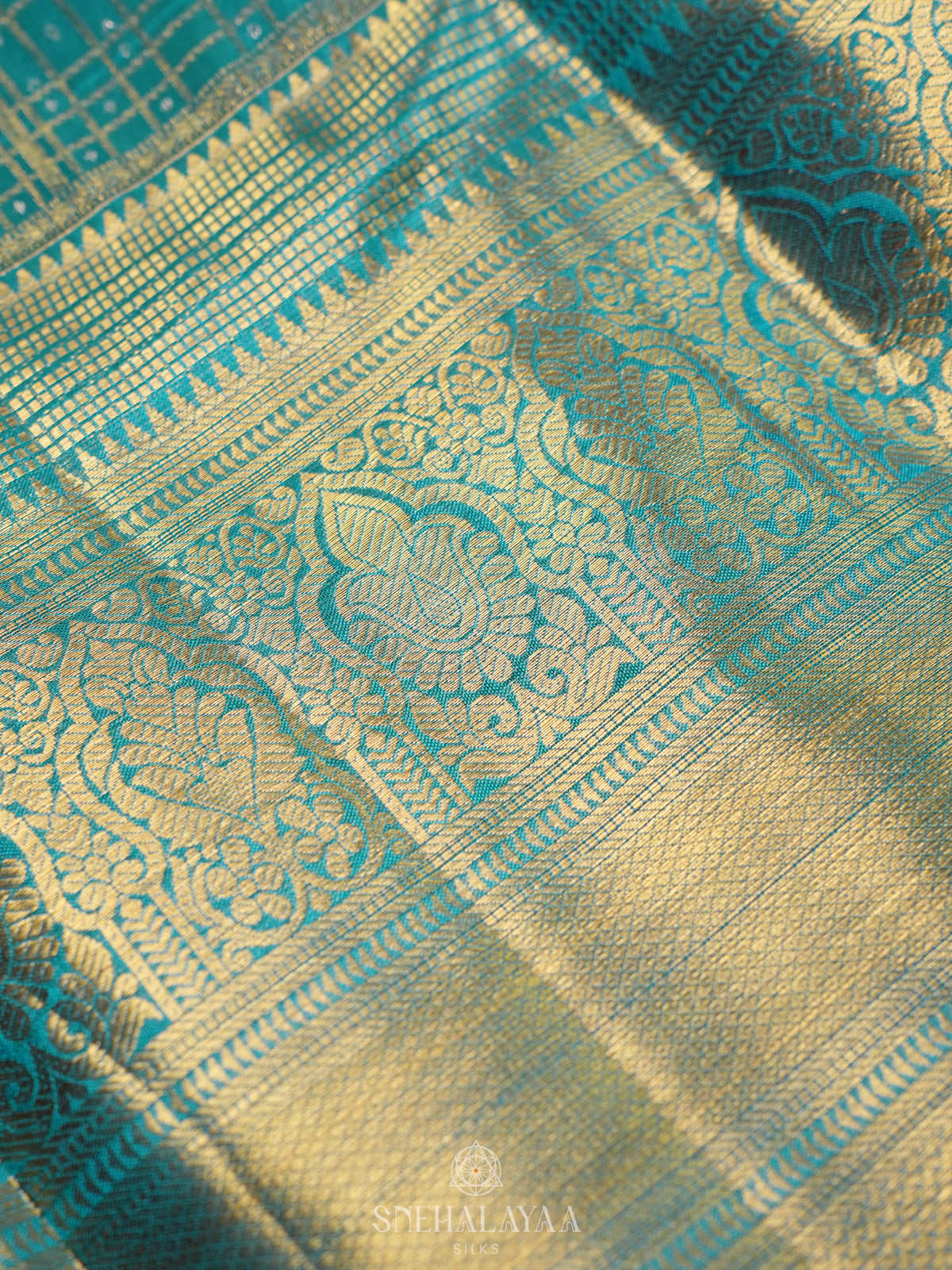 Teal Green Kanjivaram Silk Saree