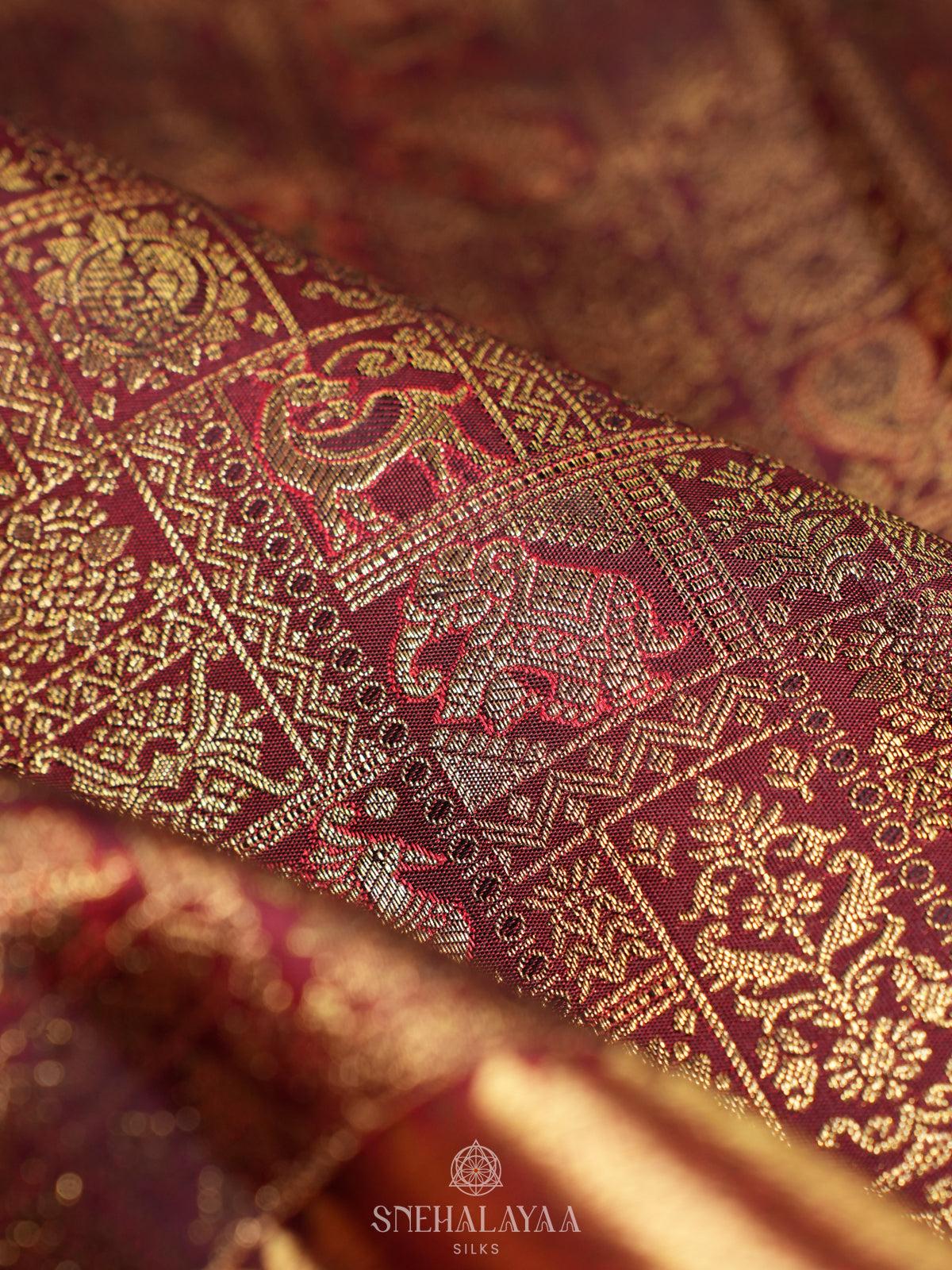 Maroon Kanjivaram Silk Saree