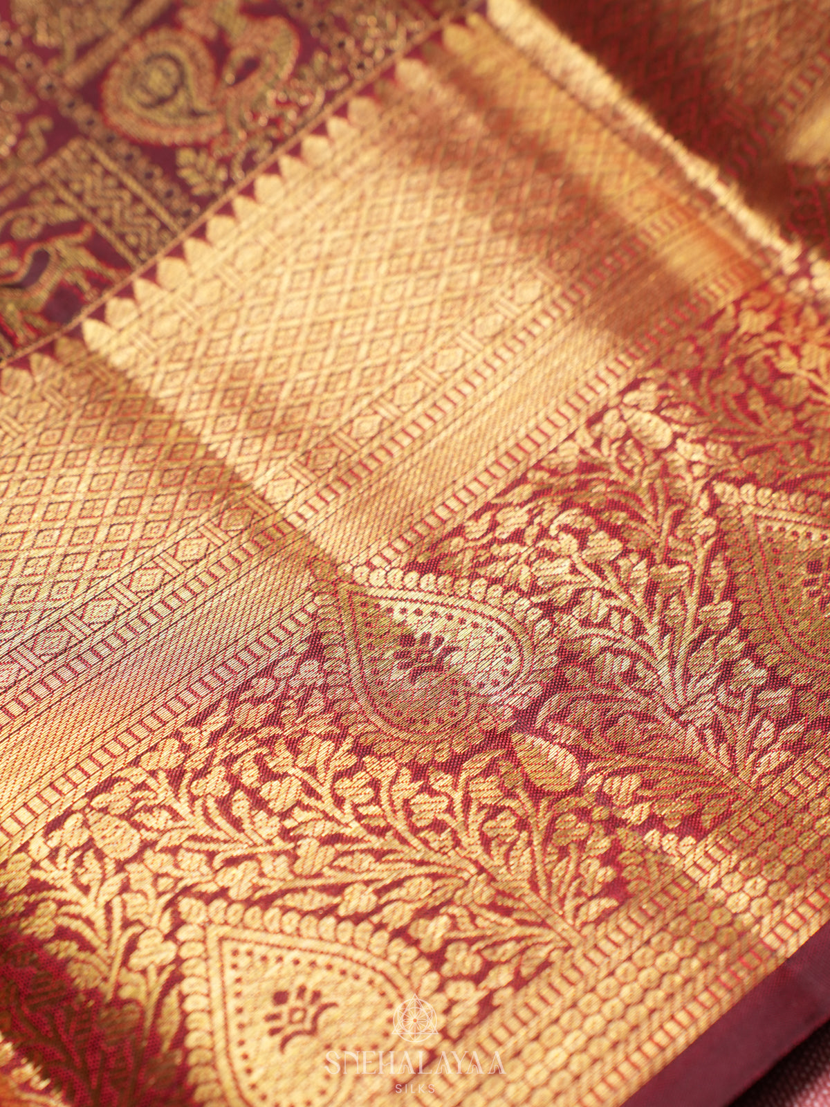 Maroon Kanjivaram Silk Saree