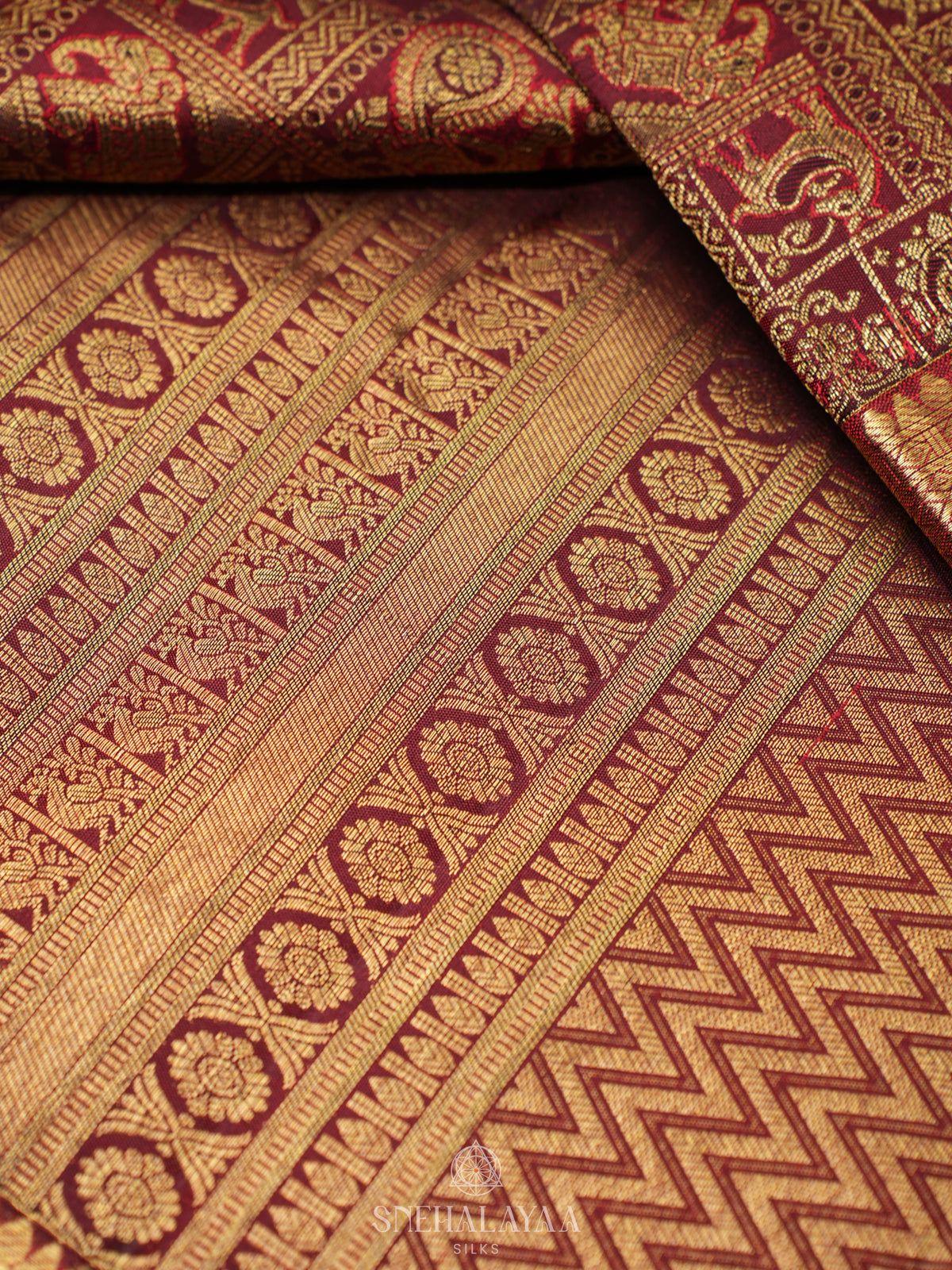 Maroon Kanjivaram Silk Saree