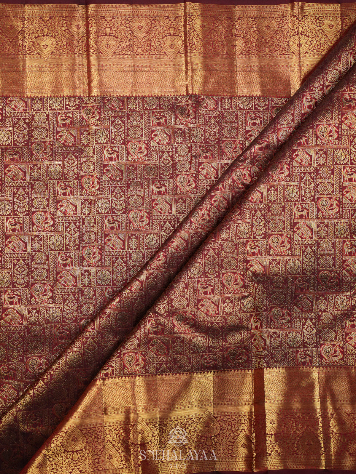 Maroon Kanjivaram Silk Saree