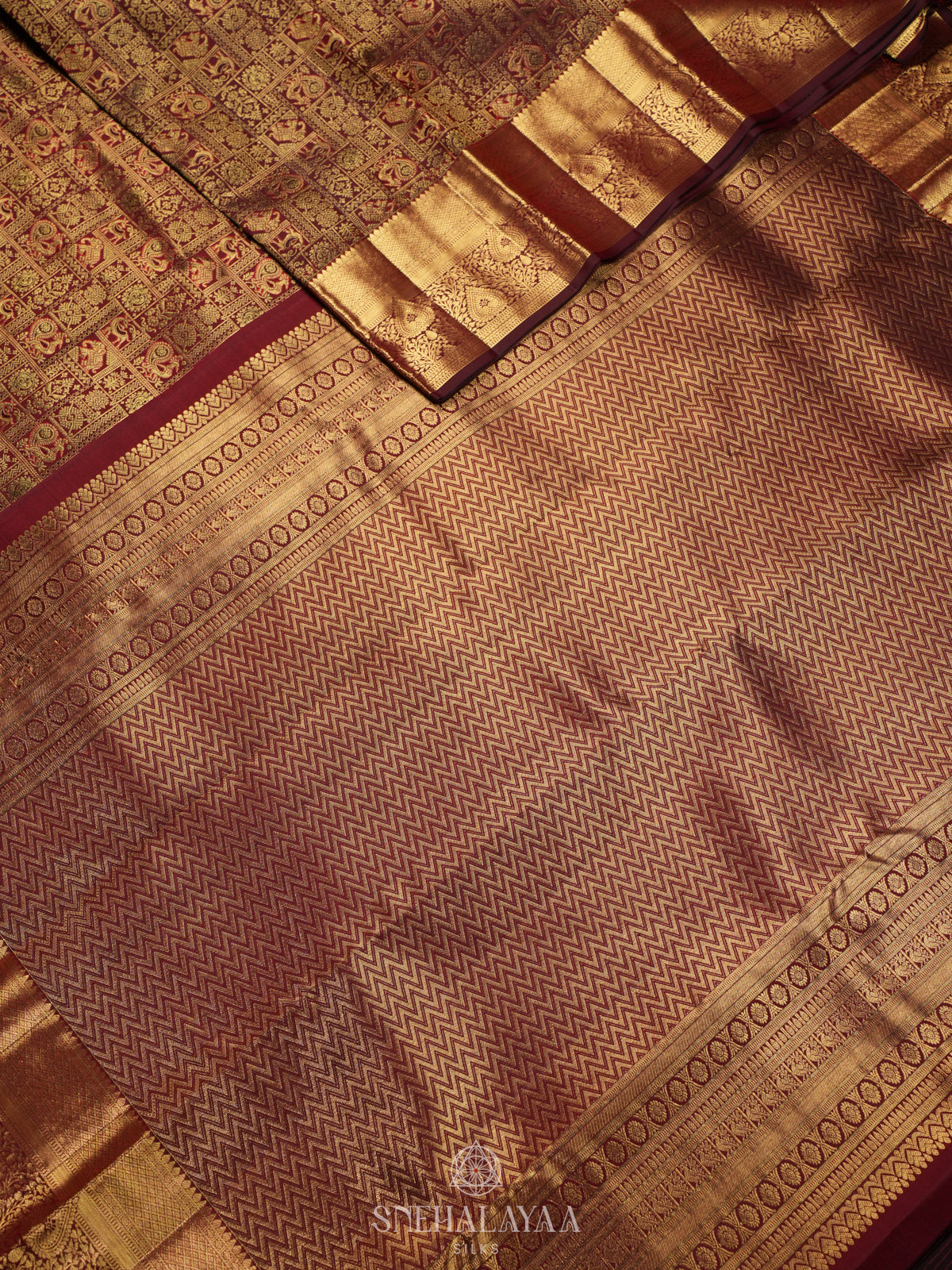Maroon Kanjivaram Silk Saree
