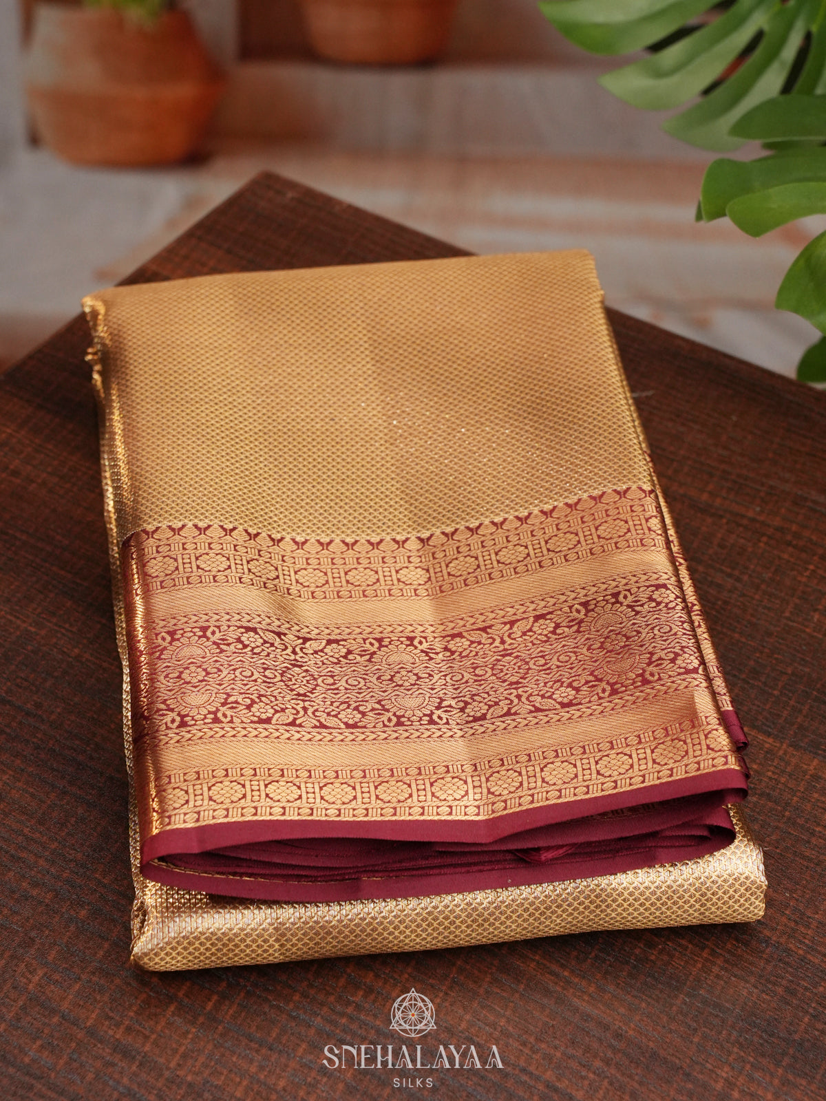 Gold Kanjivaram Silk Saree
