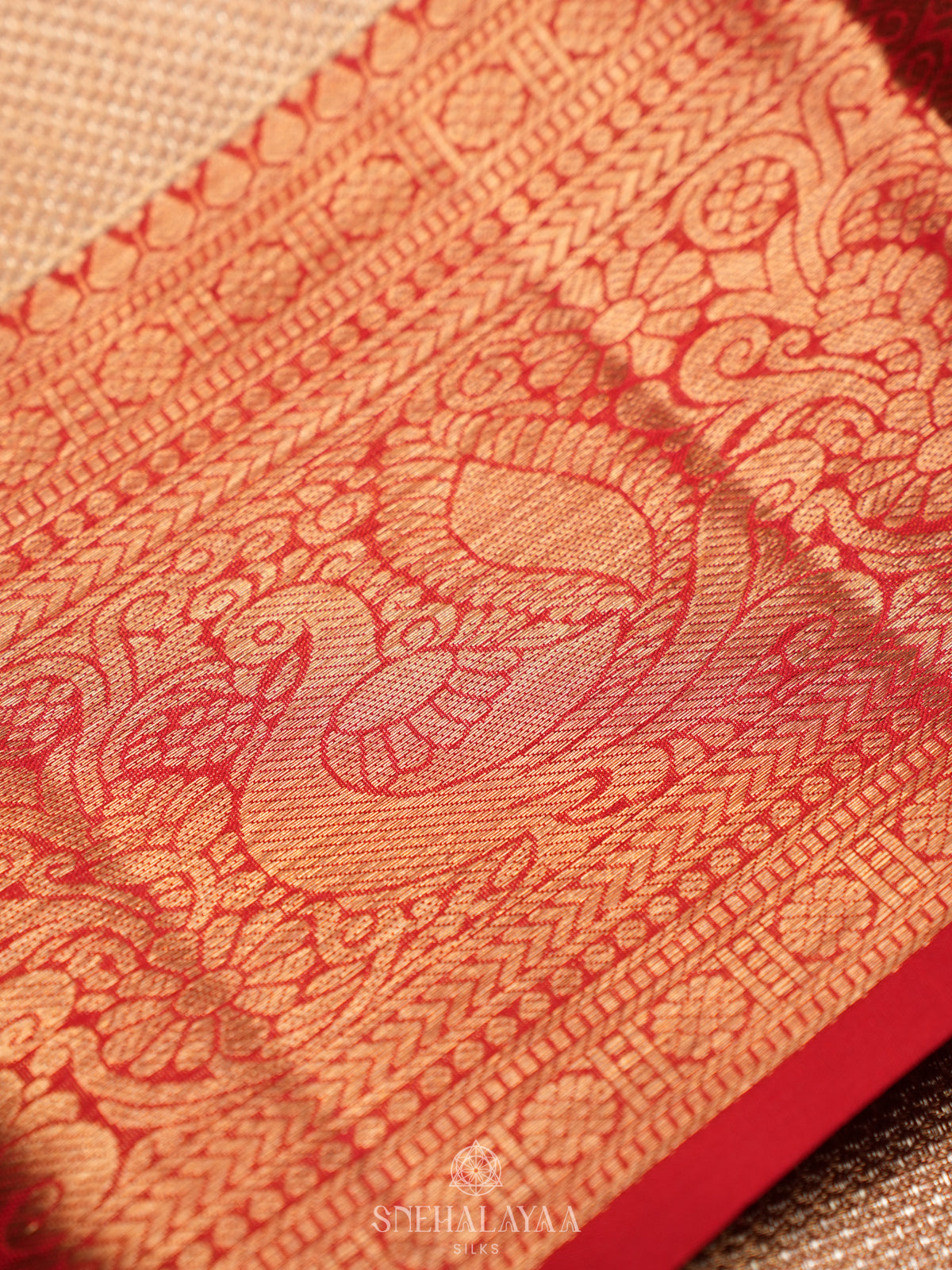 Golden Kanjivaram Silk Saree