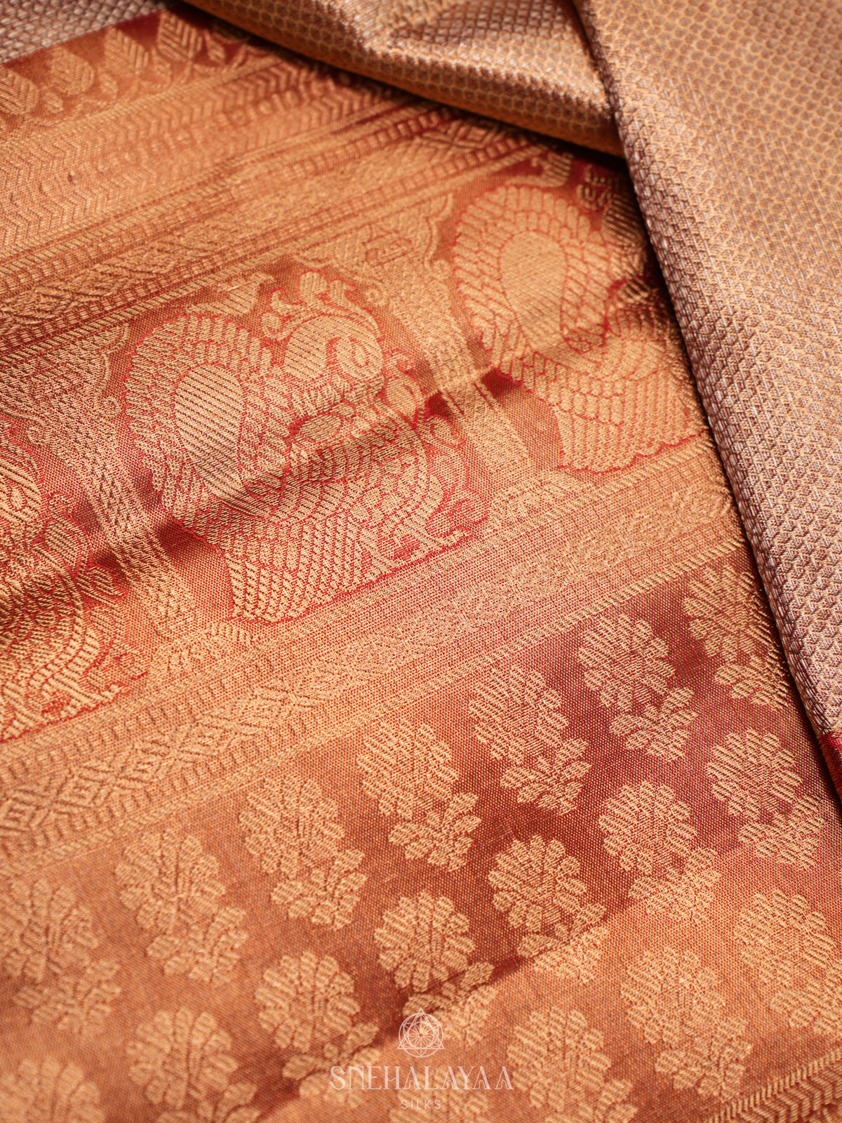 Golden Kanjivaram Silk Saree