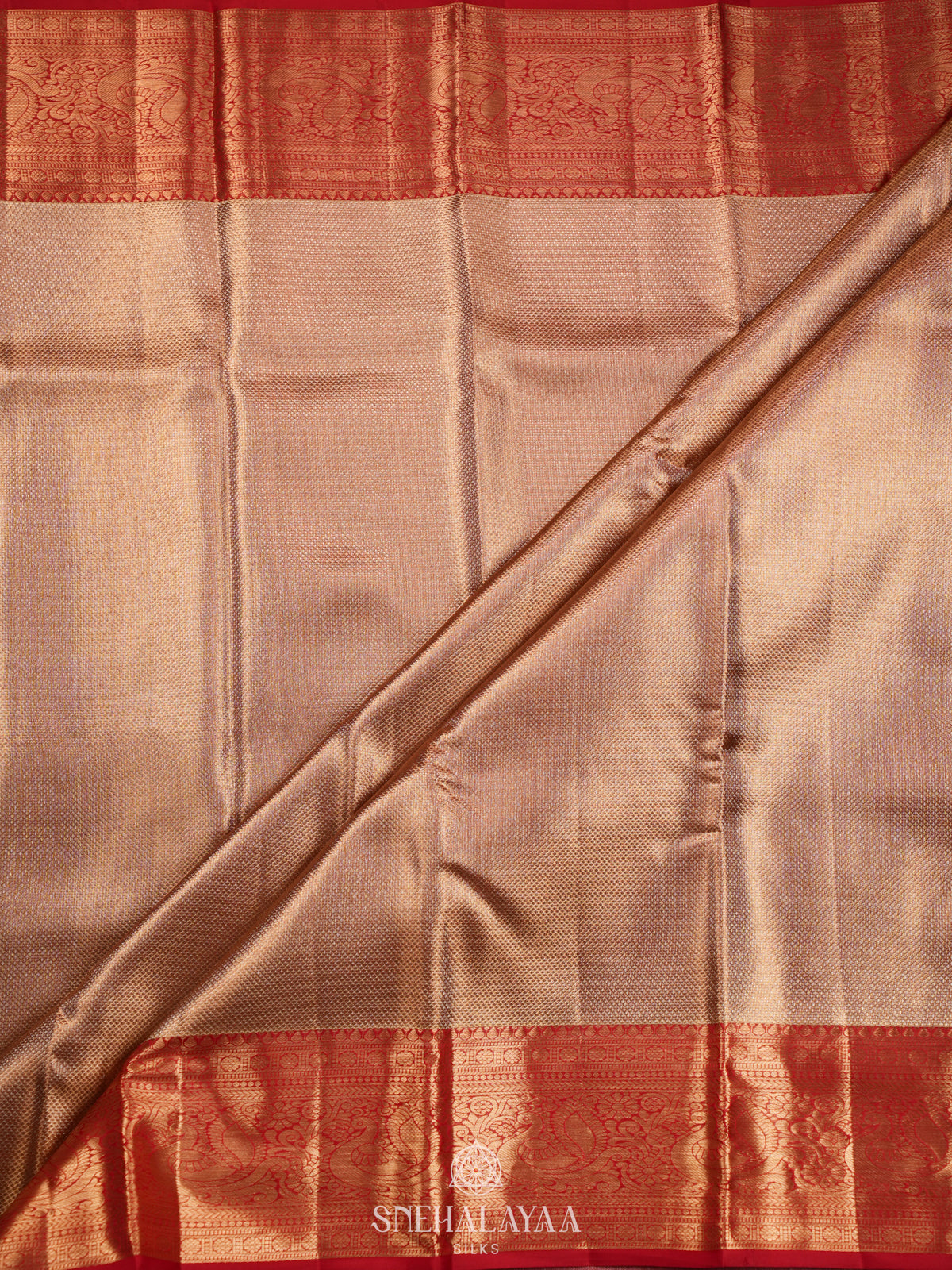 Golden Kanjivaram Silk Saree