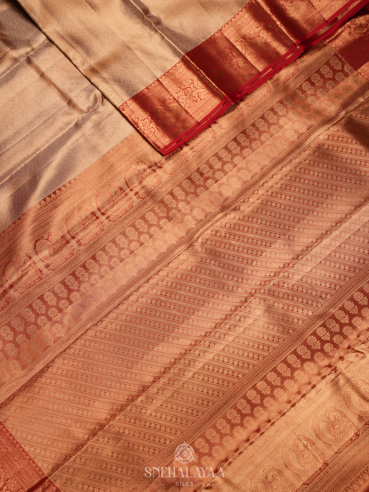 Golden Kanjivaram Silk Saree