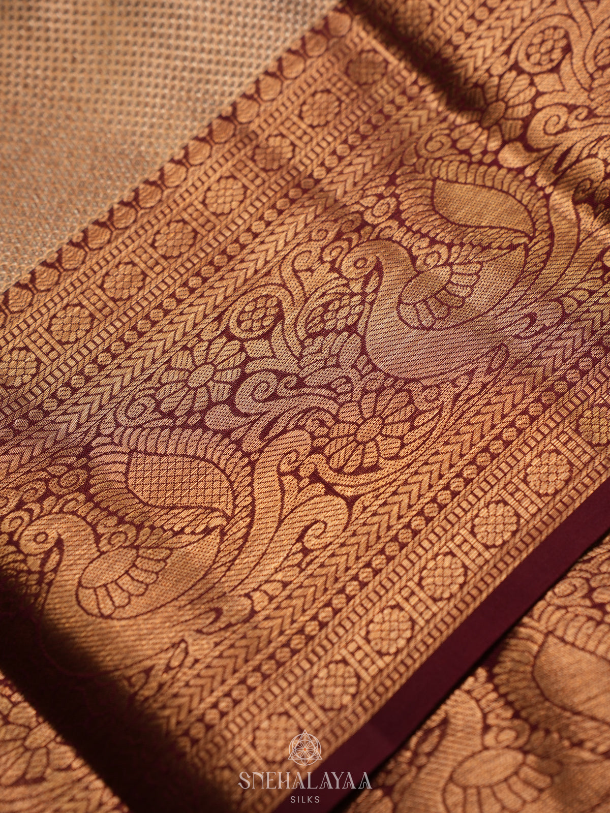 Golden Kanjivaram Silk Saree