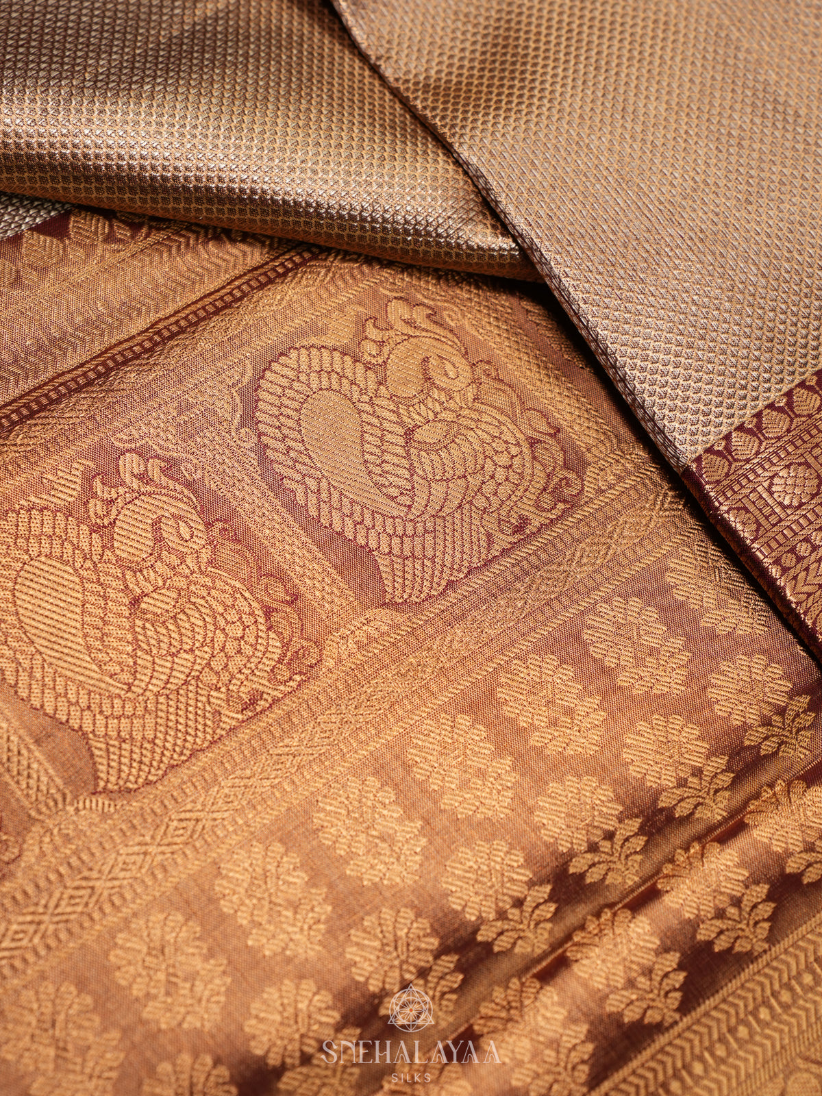 Golden Kanjivaram Silk Saree