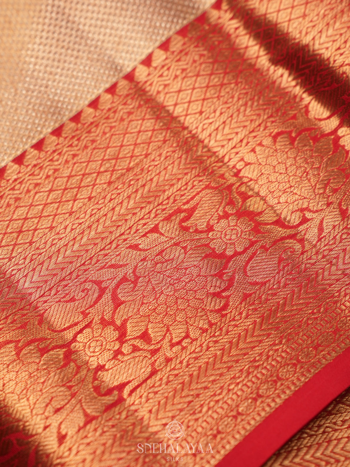 Golden Kanjivaram Silk Saree