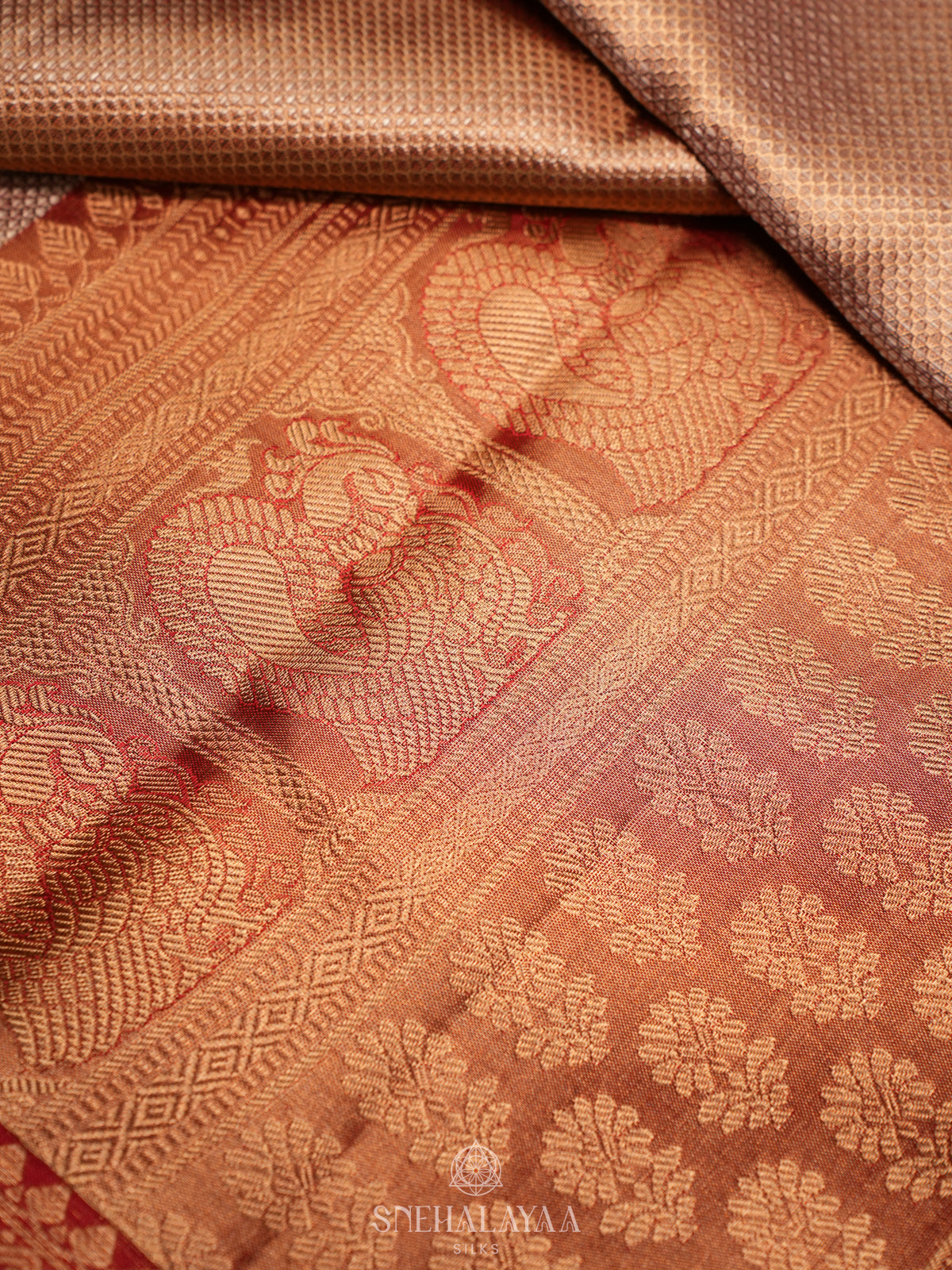 Golden Kanjivaram Silk Saree