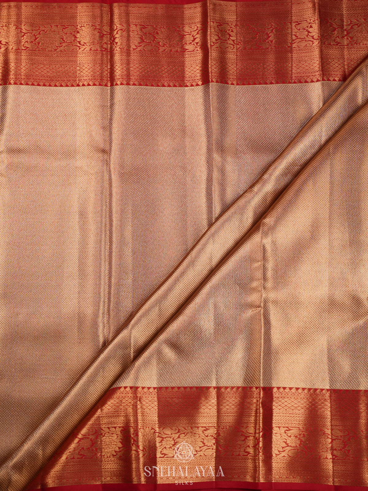 Golden Kanjivaram Silk Saree