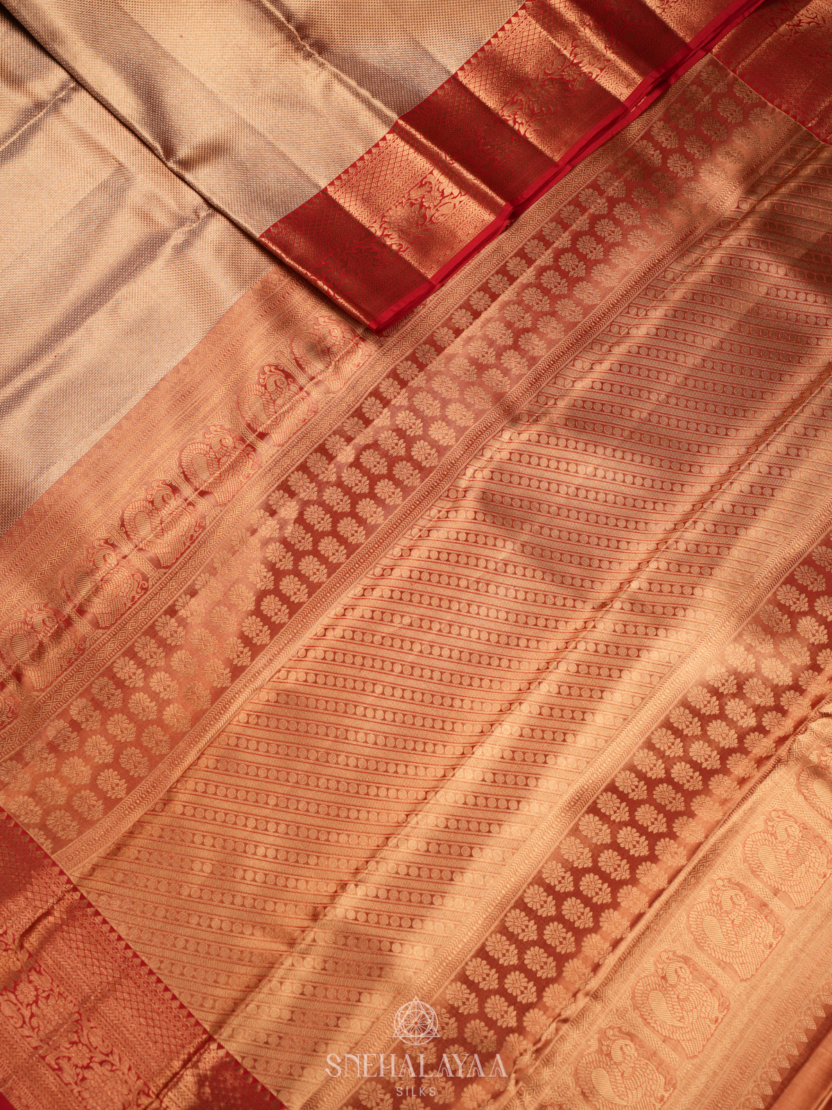 Golden Kanjivaram Silk Saree