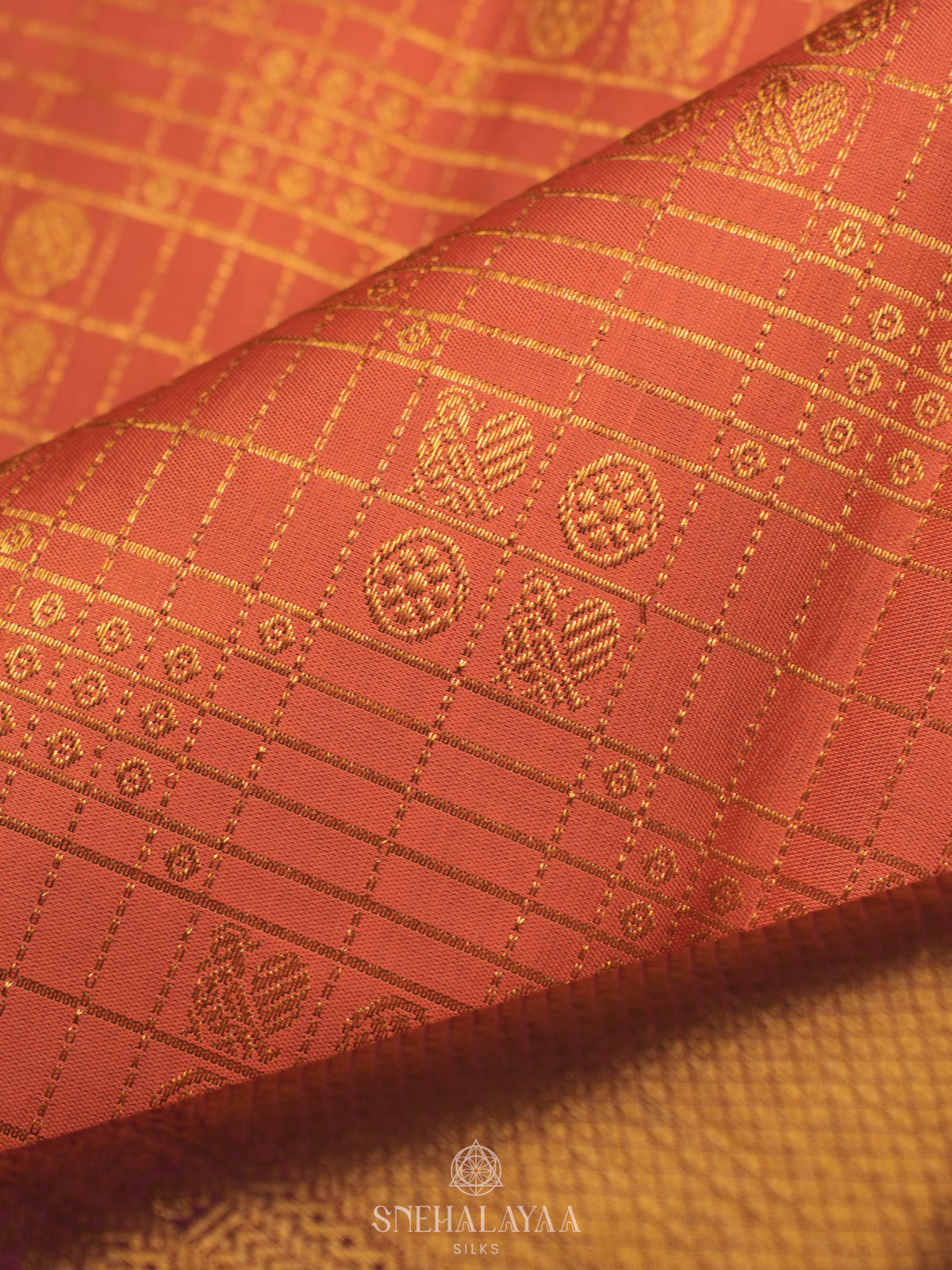 Peach Kanjivaram Silk Saree