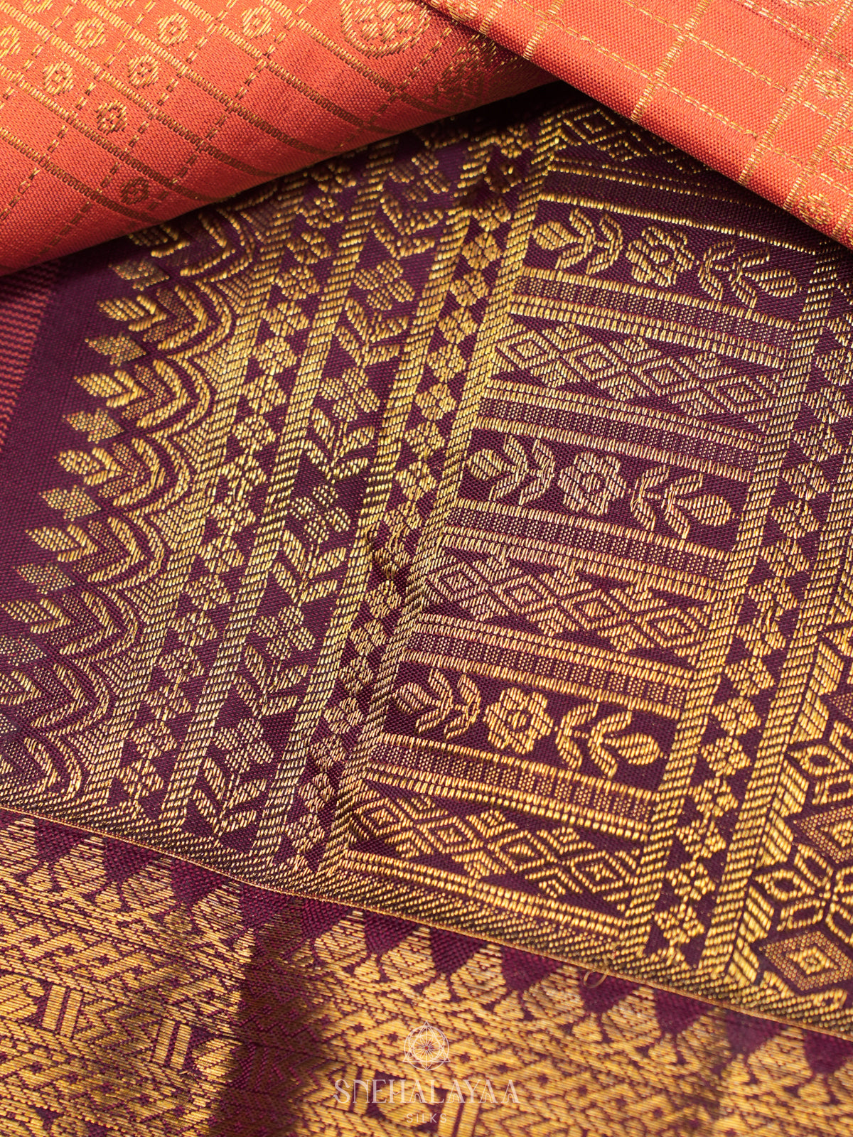 Peach Kanjivaram Silk Saree