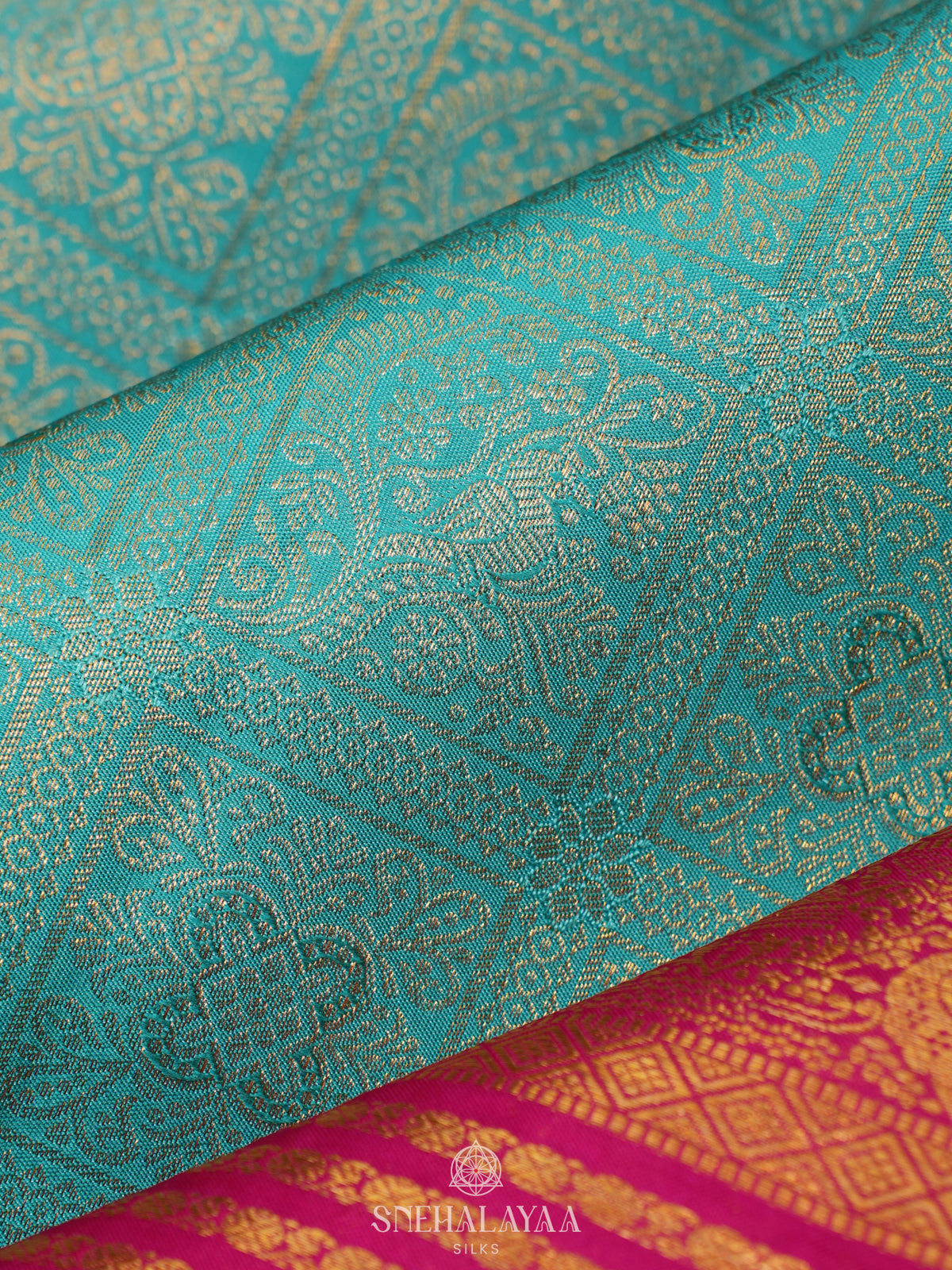 Teal Green Kanjivaram Silk Saree