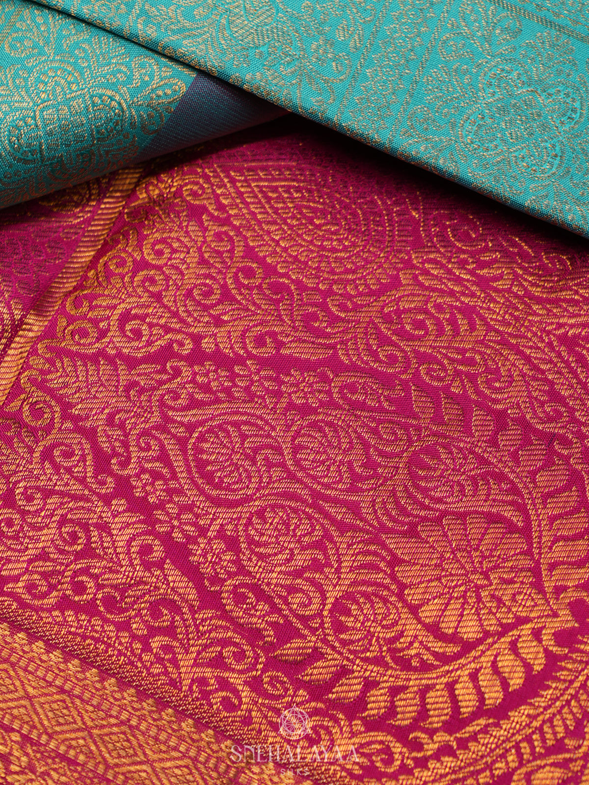 Teal Green Kanjivaram Silk Saree