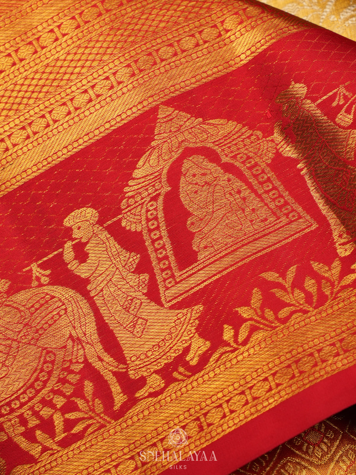 Golden Yellow Tissue Kanjivaram Silk Saree