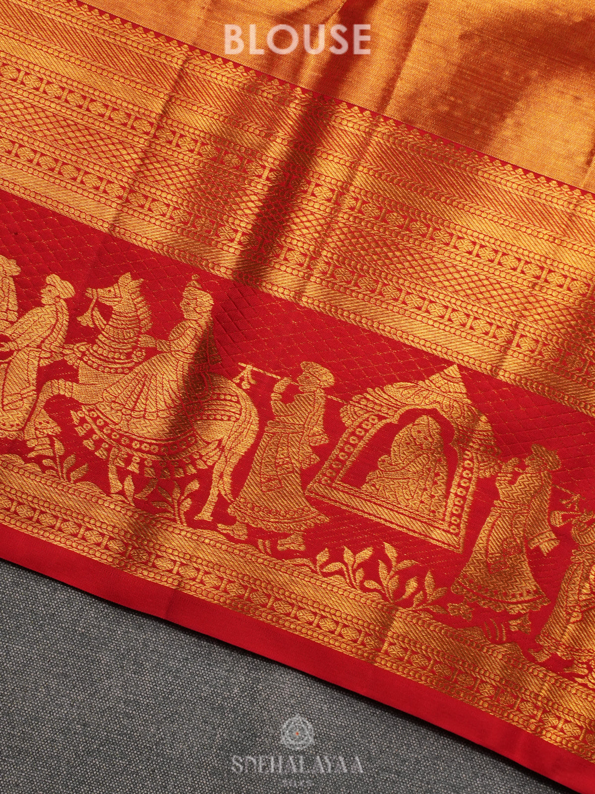Golden Yellow Tissue Kanjivaram Silk Saree