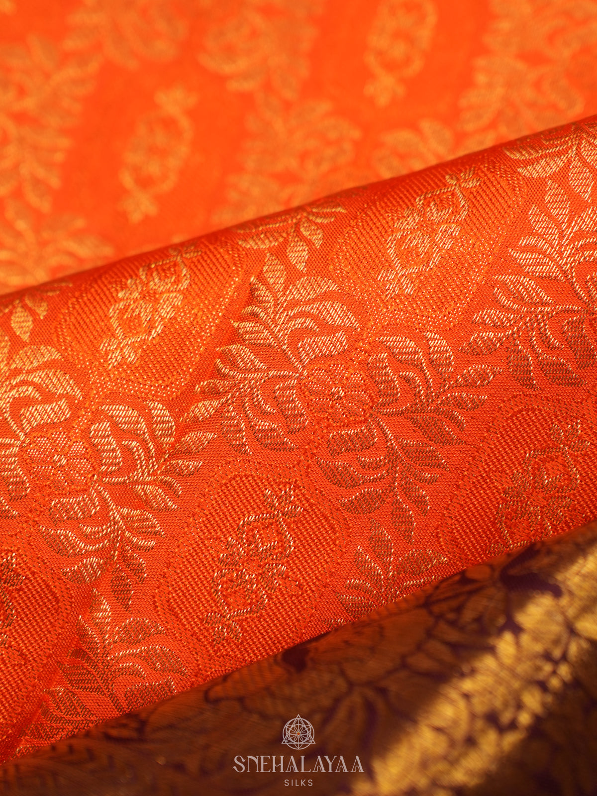 Orange Kanjivaram Silk Saree