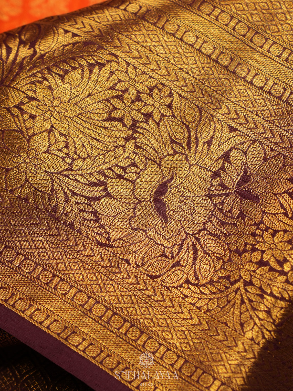 Orange Kanjivaram Silk Saree